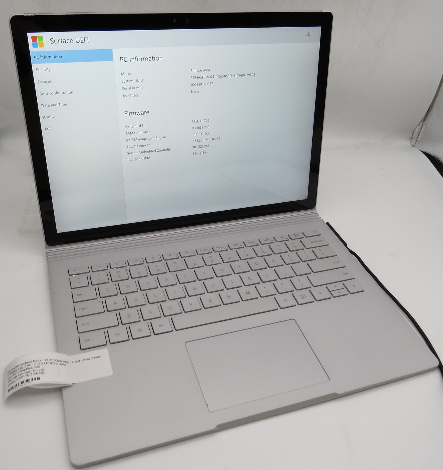 Microsoft Surface Book-13.3″-i7-6600U@2.6GHz-8GB RAM-256GB internal-NO OS *READ*