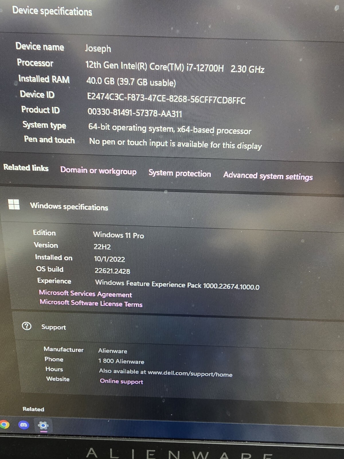 Alienware X17 R2 VR Ready Gaming Laptop