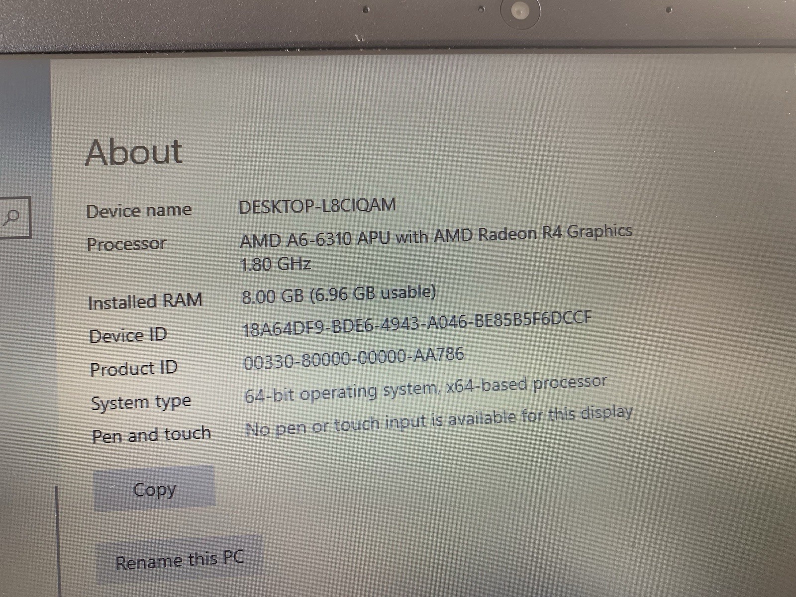 HP Laptop HP 355 G2 HSTNN-I24C Includes Power Cord – See Description