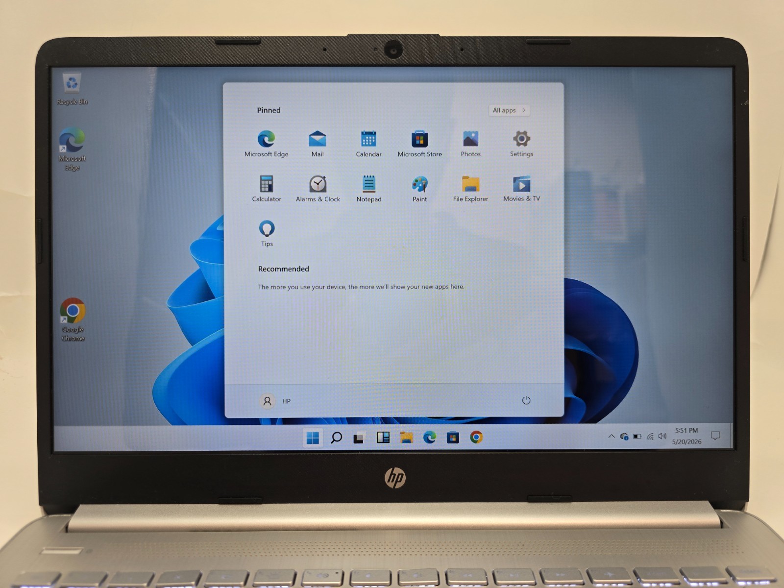 HP LAPTOP 14-DQ1043CL CORE i3-1005G1 @ 1.2GHz, 8GB, 256GB SSD, SILVER, FHD