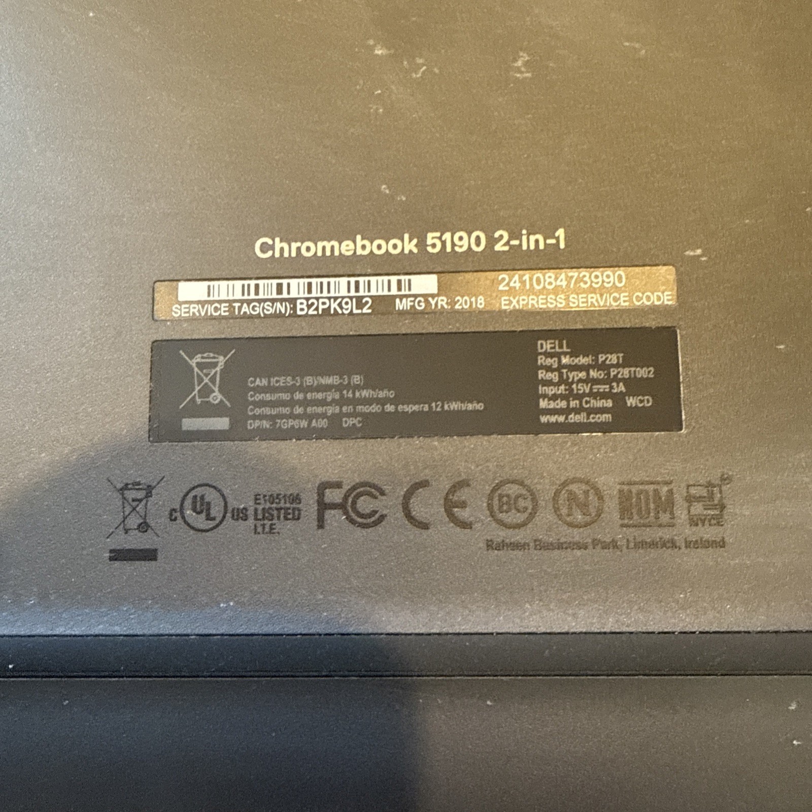 Dell 5190 2 in 1 Touchscreen Chromebook 11.6″ 4GB Ram 32GB SSD – Great!