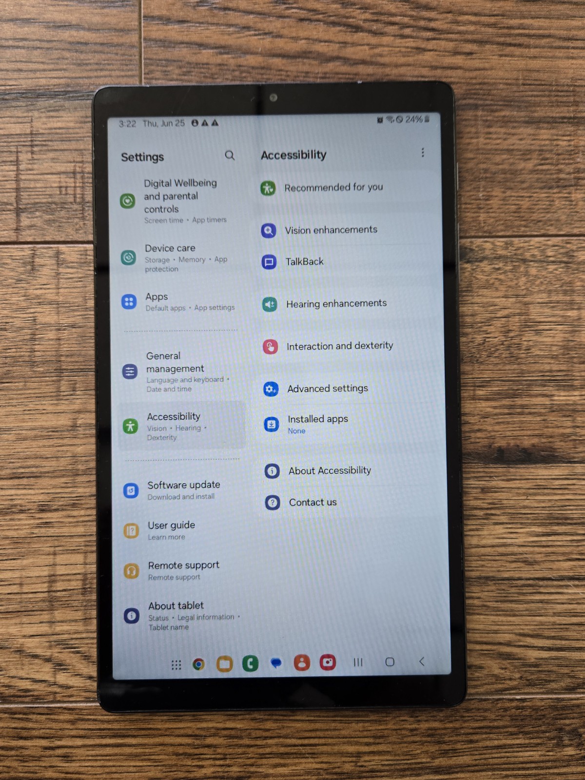 8.7in Tablet Samsung Galaxy Tab A7 Lite for parts