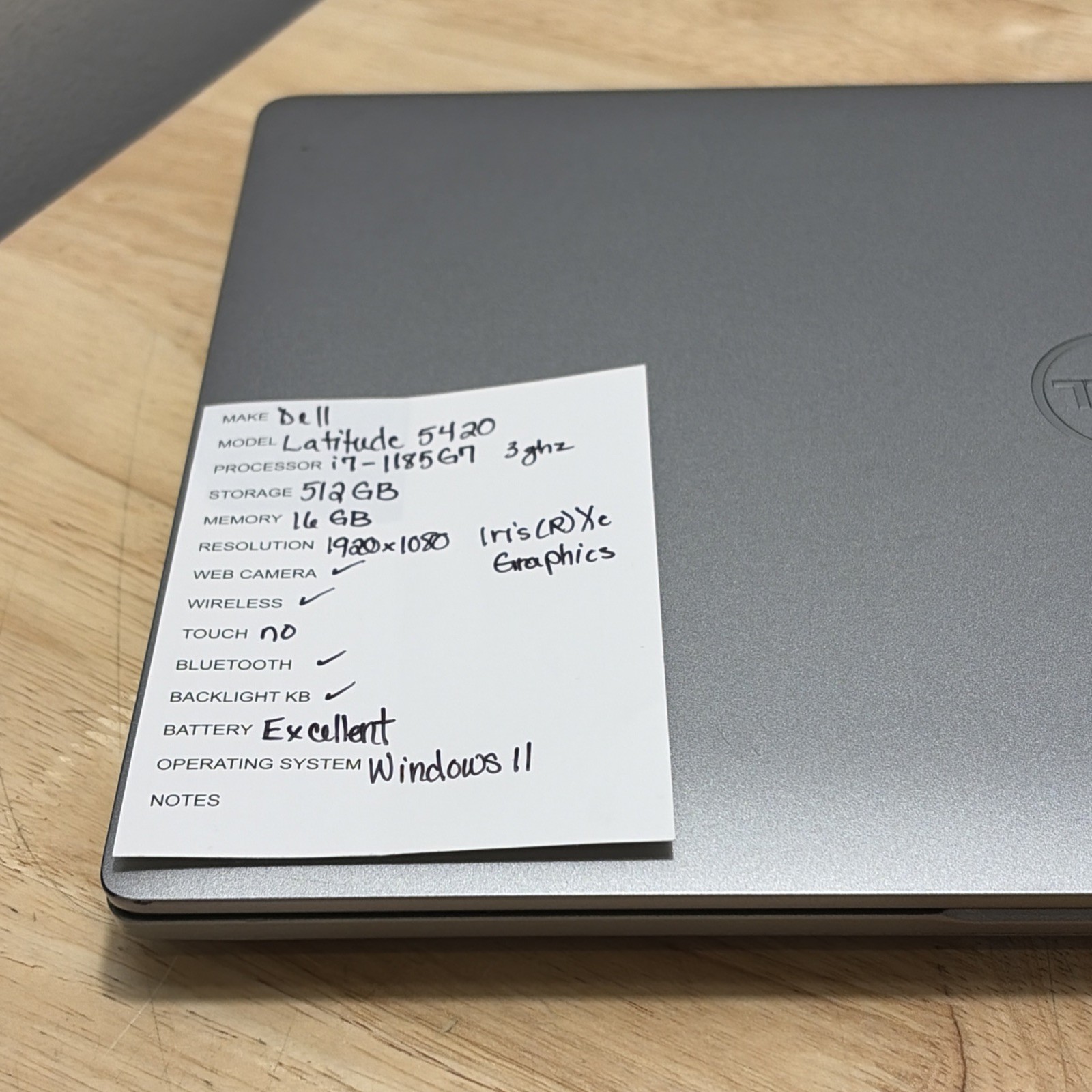 Dell Latitude 5420 14” FHD,Core i7-1185G7 3.0GHZ 16GB 512GB WCam Win 11 Pro