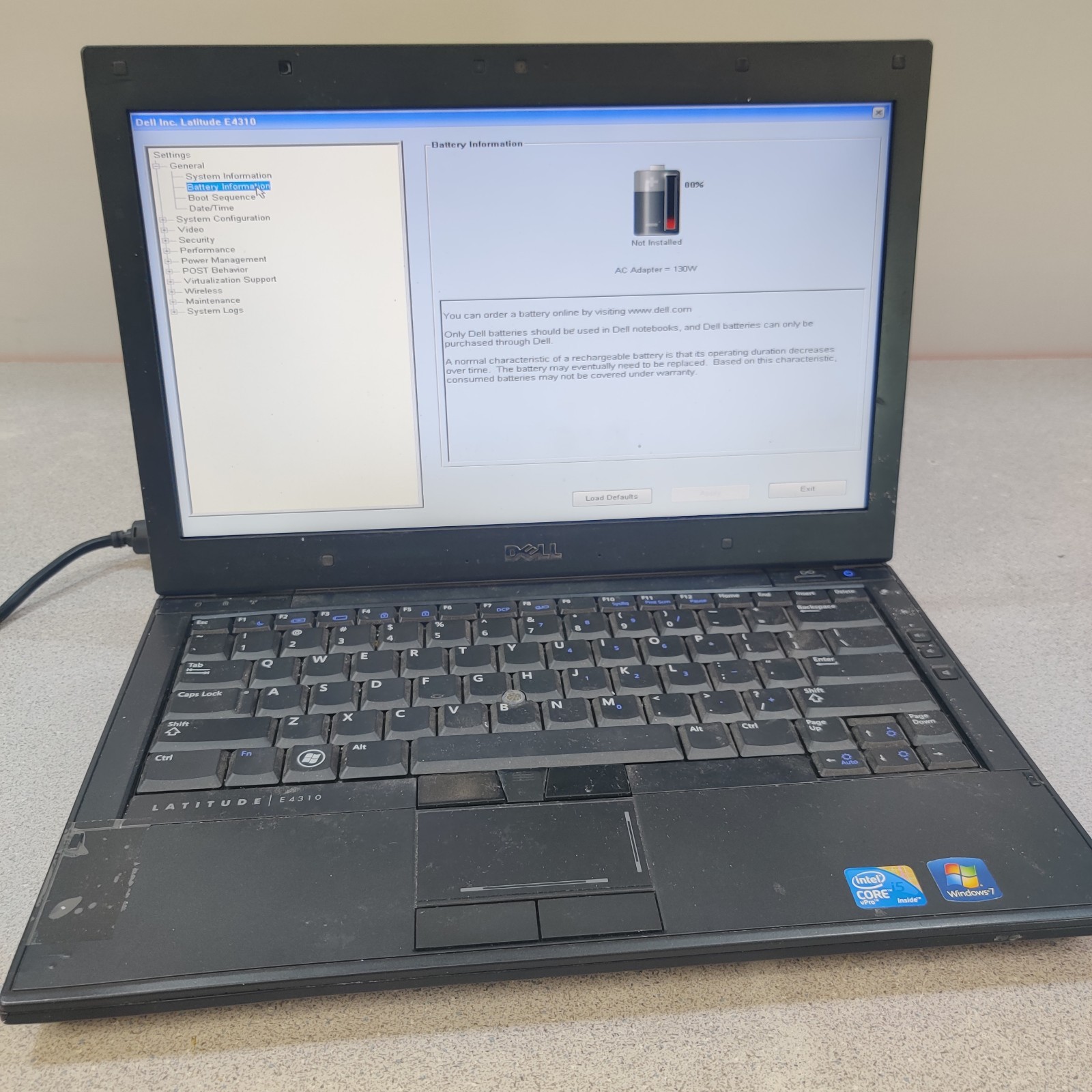 Dell Latitude E4310 Intel i5-M520 2.4GHz 4 GB NO HDD/OS/AC ADAPTER/BATTERY *Read