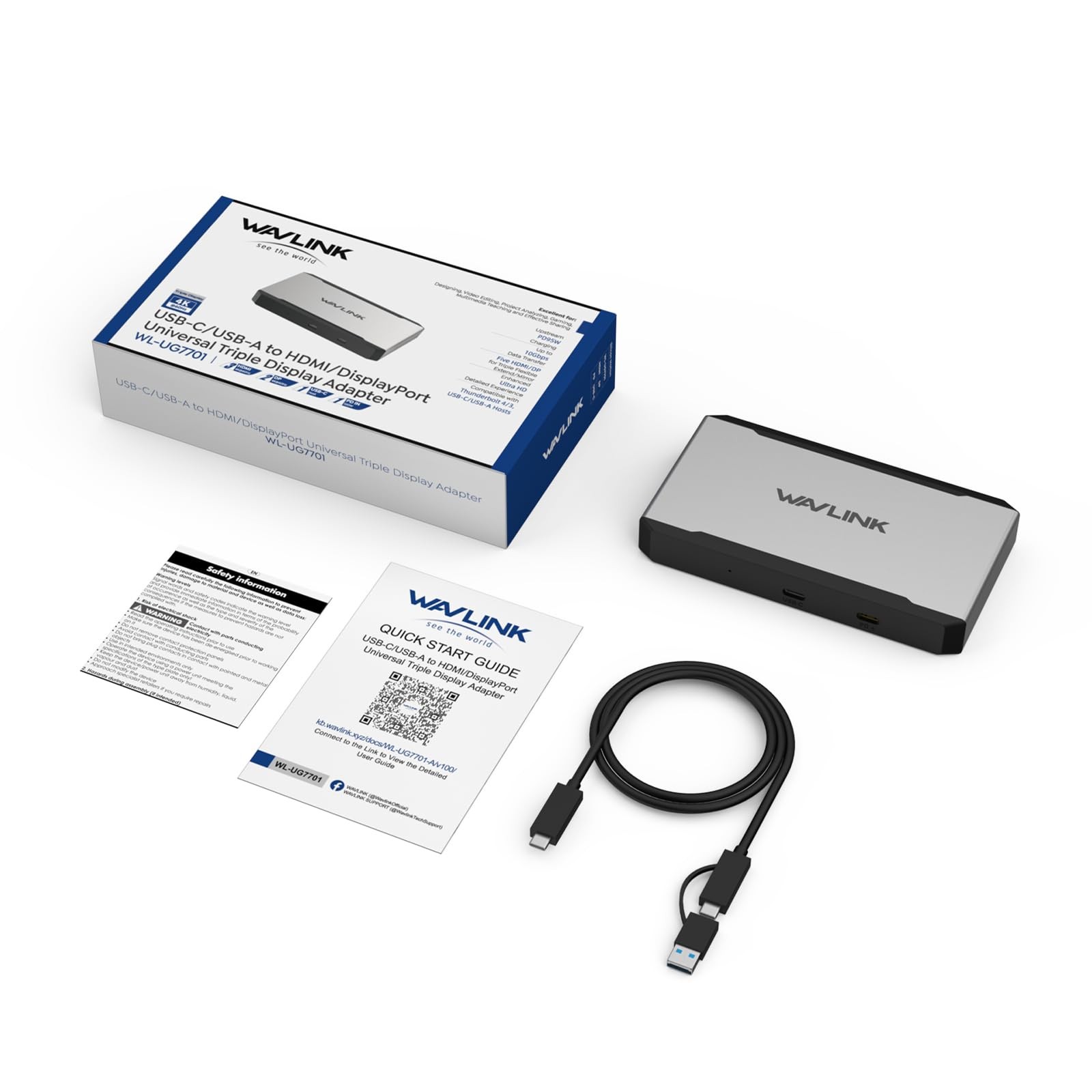 WAVLINK Triple Monitor Docking Station M1/M2/M3/M4 macOS 100W PD 4K 60Hz