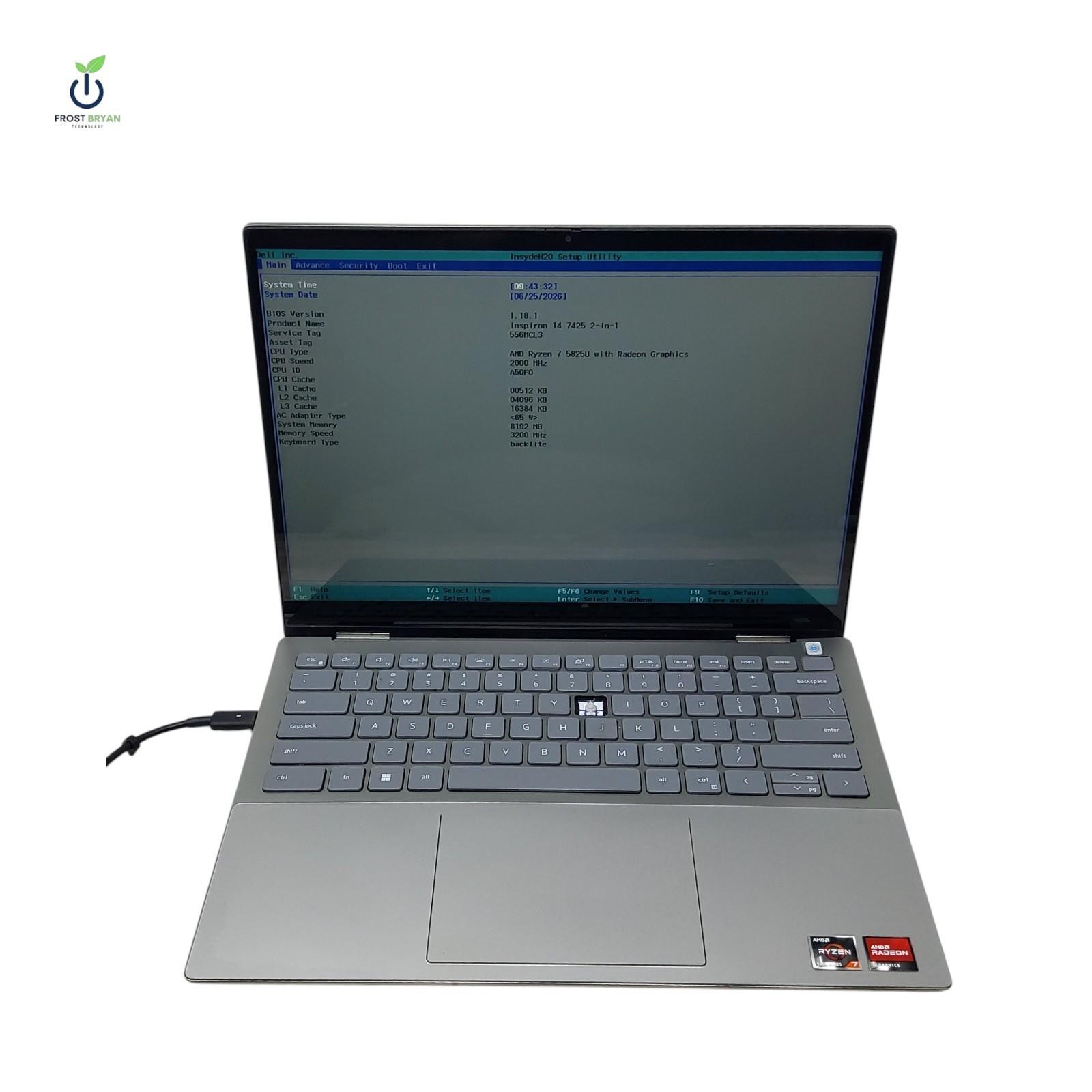 DELL INSPIRON 14 7425 2N1 Ryzen 7 5825U 8GB No SSD/OS Grade D [DEFECTIVE]