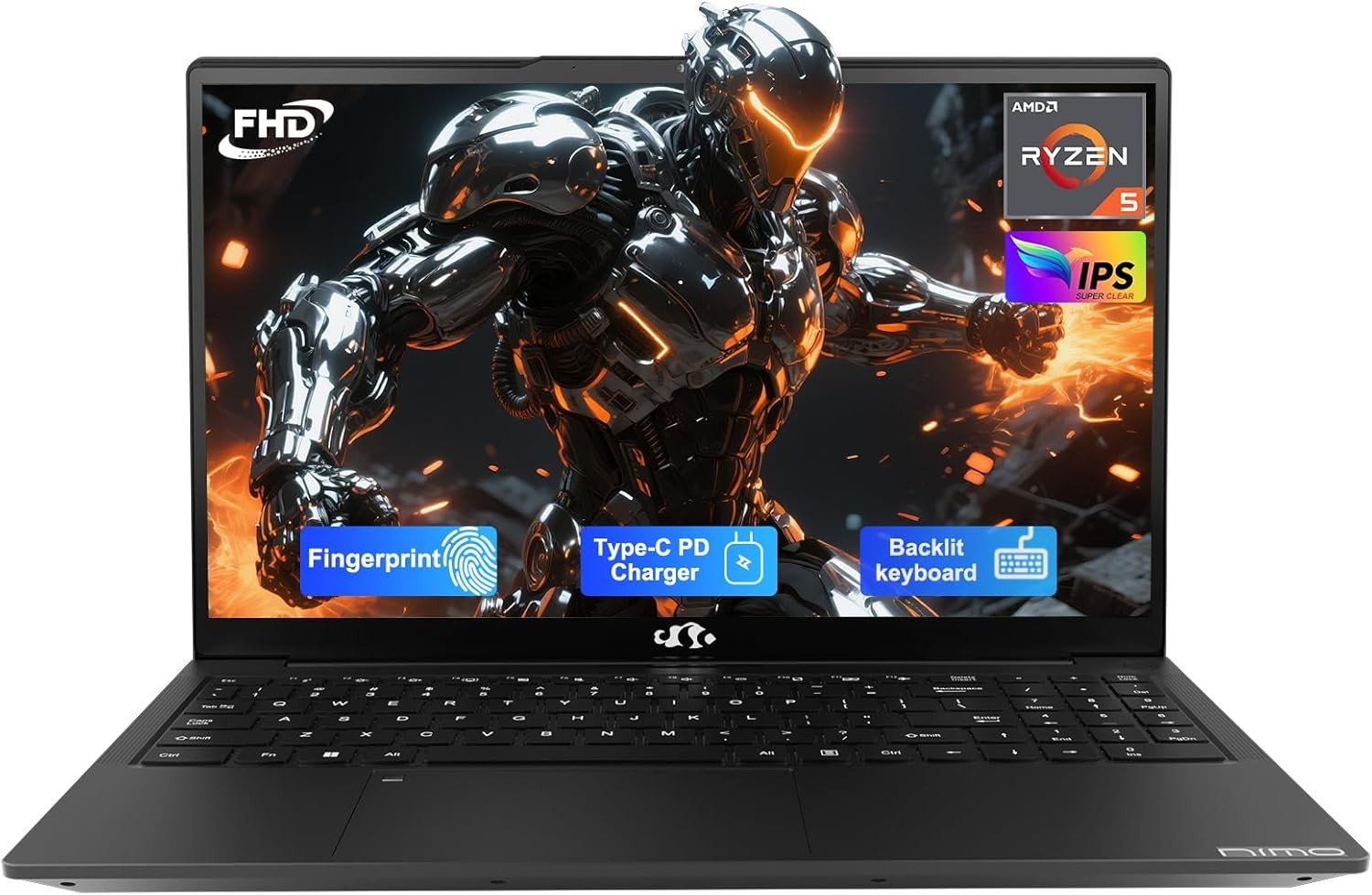 NIMO 15.6” IPS FHD Laptop 16GB RAM 512GB SSD AMD Ryzen 5(Beat i5-1135G7 4 Cores