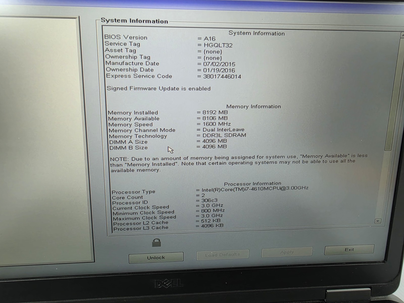 DELL LATITUDE E6540 15.6″ FHD i7- 8GB RAM NO HDD READ