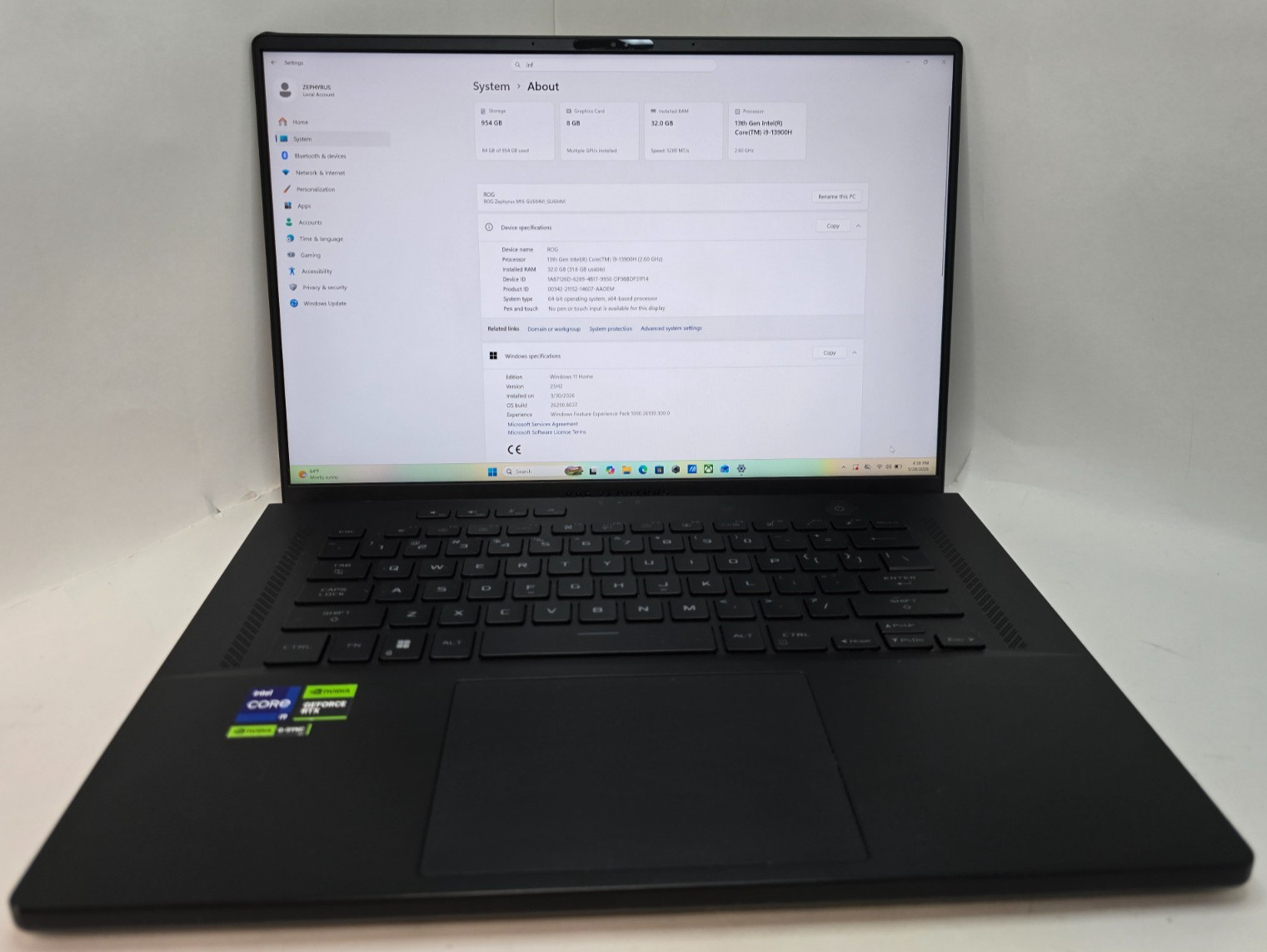 ASUS ROG M16 16″ i9-13900H 14C, 16GB, 1.5 TB SSD, RTX 4070, WQXGA 240HZ