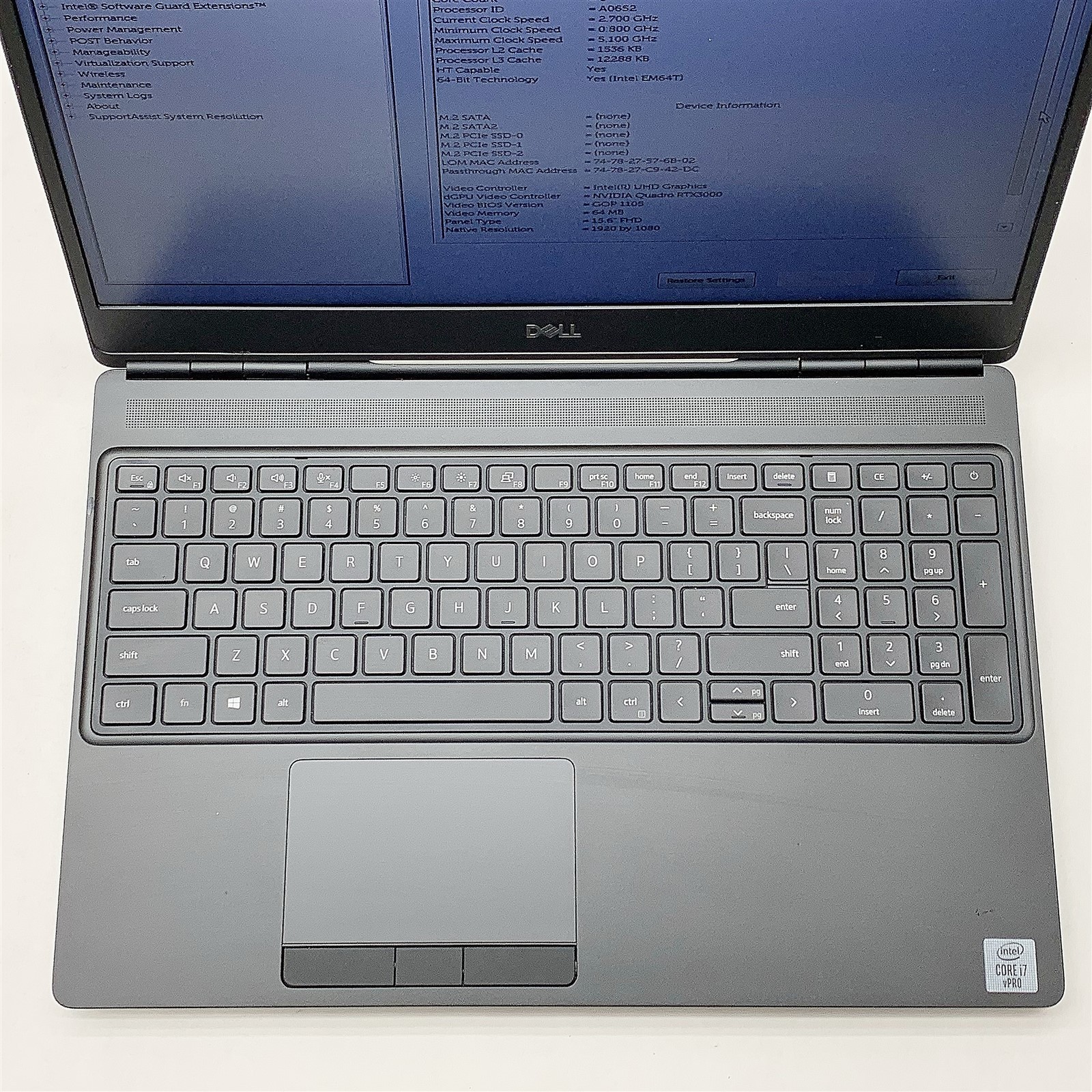 Dell Precision 7550 Laptop i7 10850H 2.7GHZ 15.6″ FHD 32GB 512GB RTX 3000 Win 11