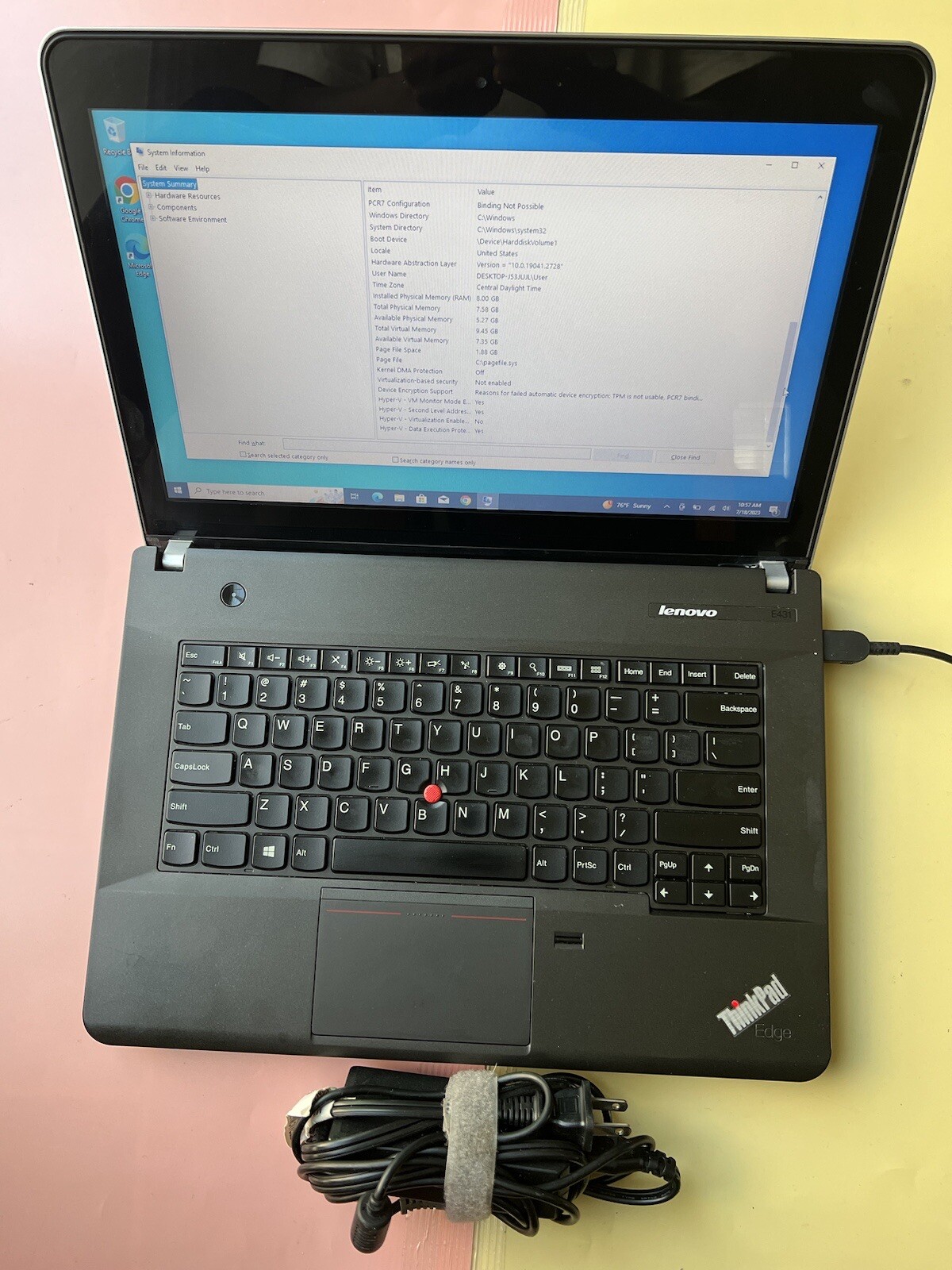 LENOVO THINKPAD EDGE E431 Core i5-3230M 8GB RAM 500GB HDD WEBCAM TOUCHSCREEN