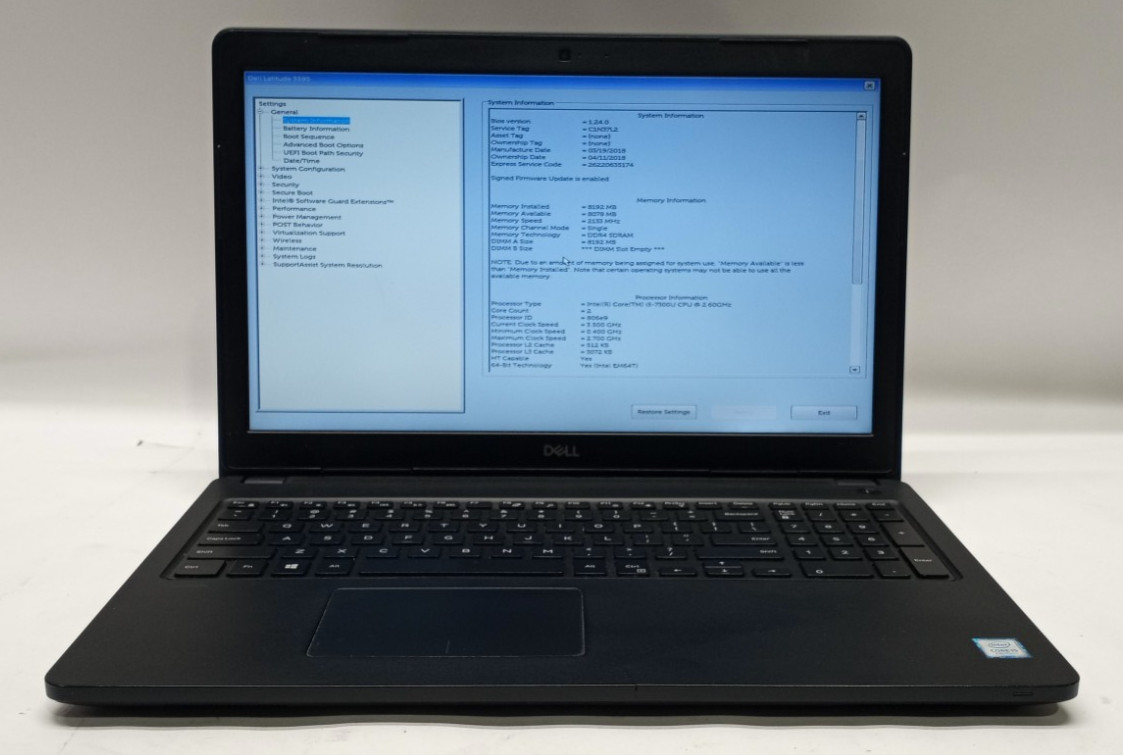 Dell Latitude 3580 15.6″FHD i5-7300U@2.60GHz 8GB RAM 128GB M.2 No OS WH852*!