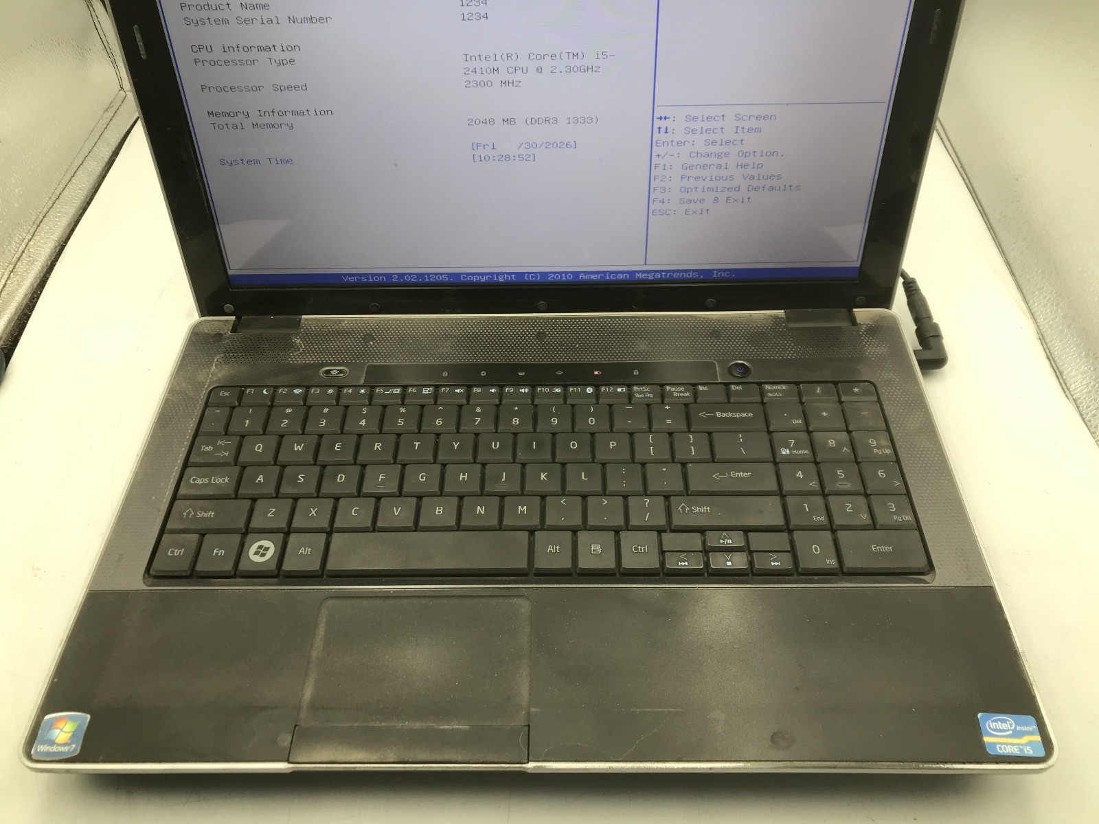 NEXLINK SP15RR UMA – BOOTS TO BIOS – INTEL I5 2410M – 2GB RAM – READ DESCRIP -BB
