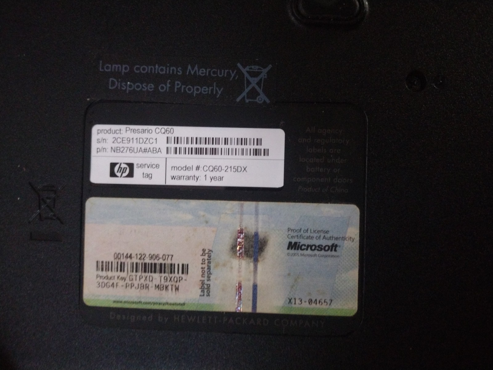 Compaq 15.6in. (250GB, 2GHz, 2GB) Notebook – CQ60215DX