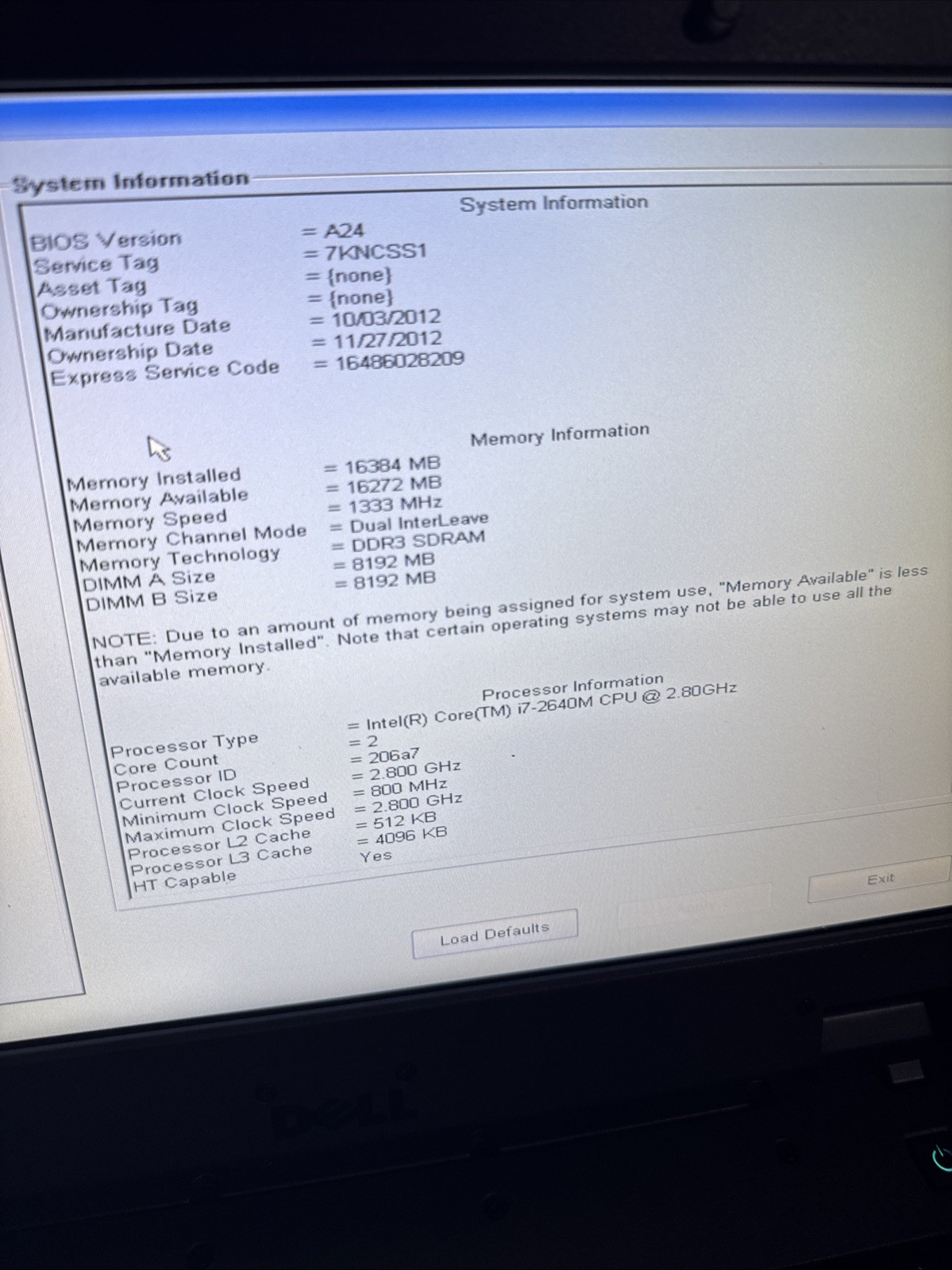 Dell Latitude E6420 XFR RUGGED Core i7-2640M 16GB RAM NO HDD NO BATTERY READ
