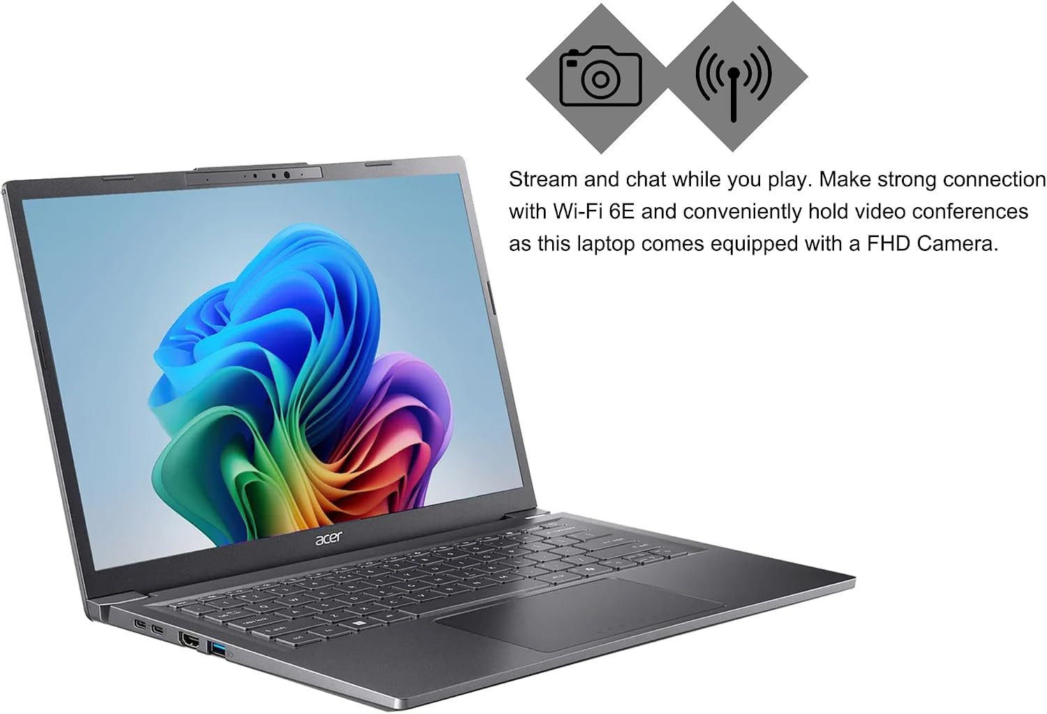 Acer Aspire 14 AI Portable Laptop 14″ WUXGA Matte Touch Intel 8-Core Ultra 5 226