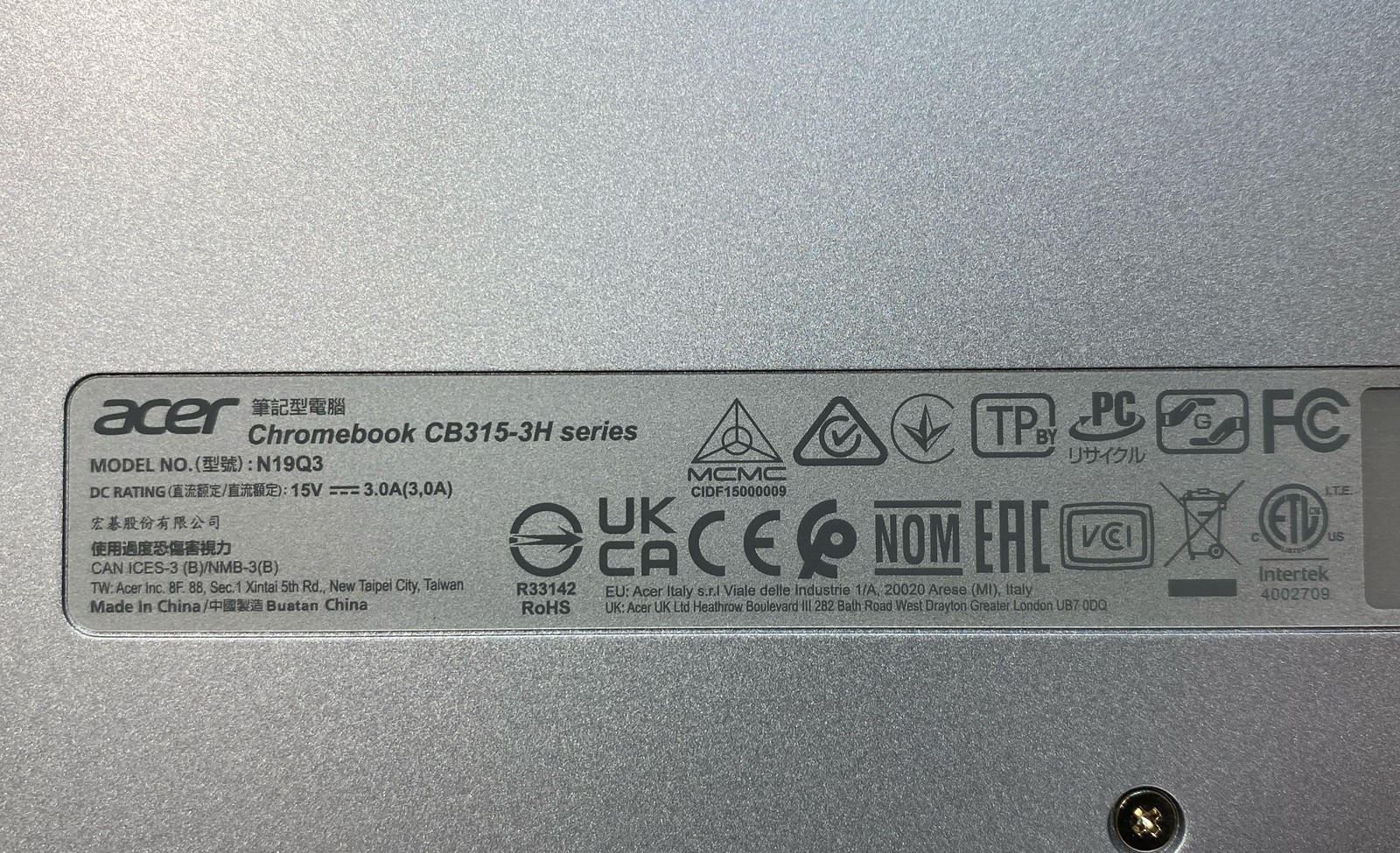 Acer Chromebook 315 15.6″ Intel Celeron Chrome OS