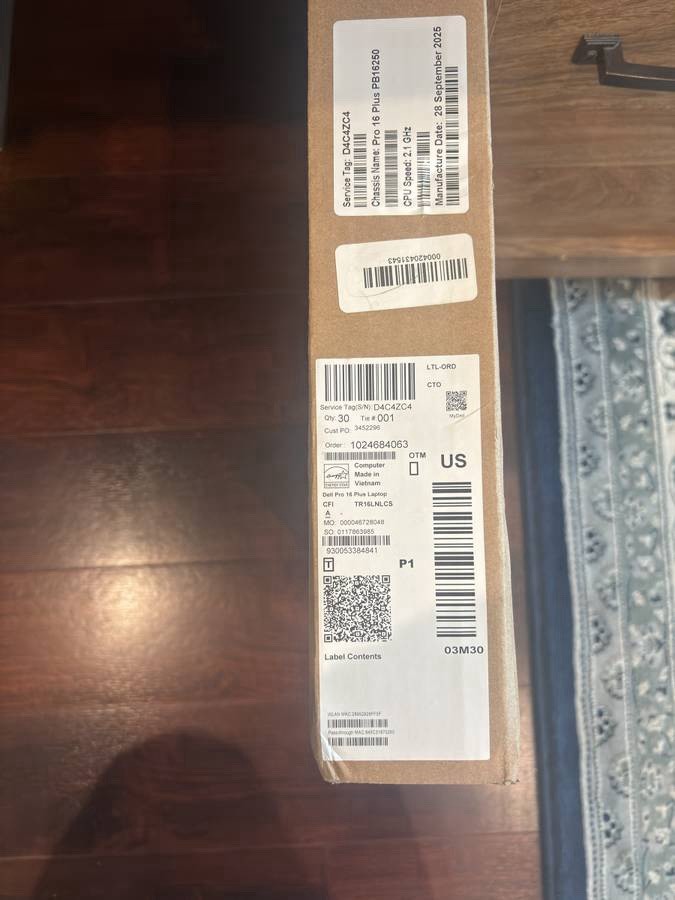 New Dell Pro 16 PC16250 16″ Core Ultra 5 235U 4.9GHz 32GB RAM 512GB SSD