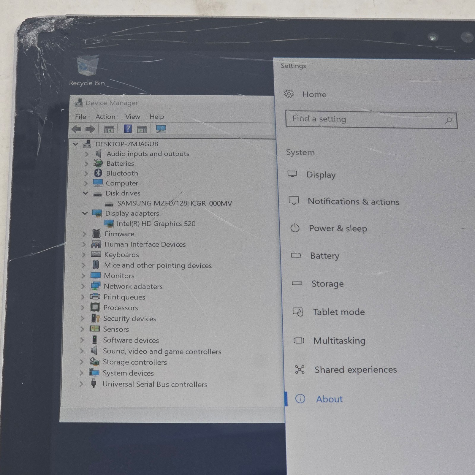 Microsoft Surface Pro 4 Model 1724 Win 10 Pro i5 2.40GHz 128GB 4GB RAM