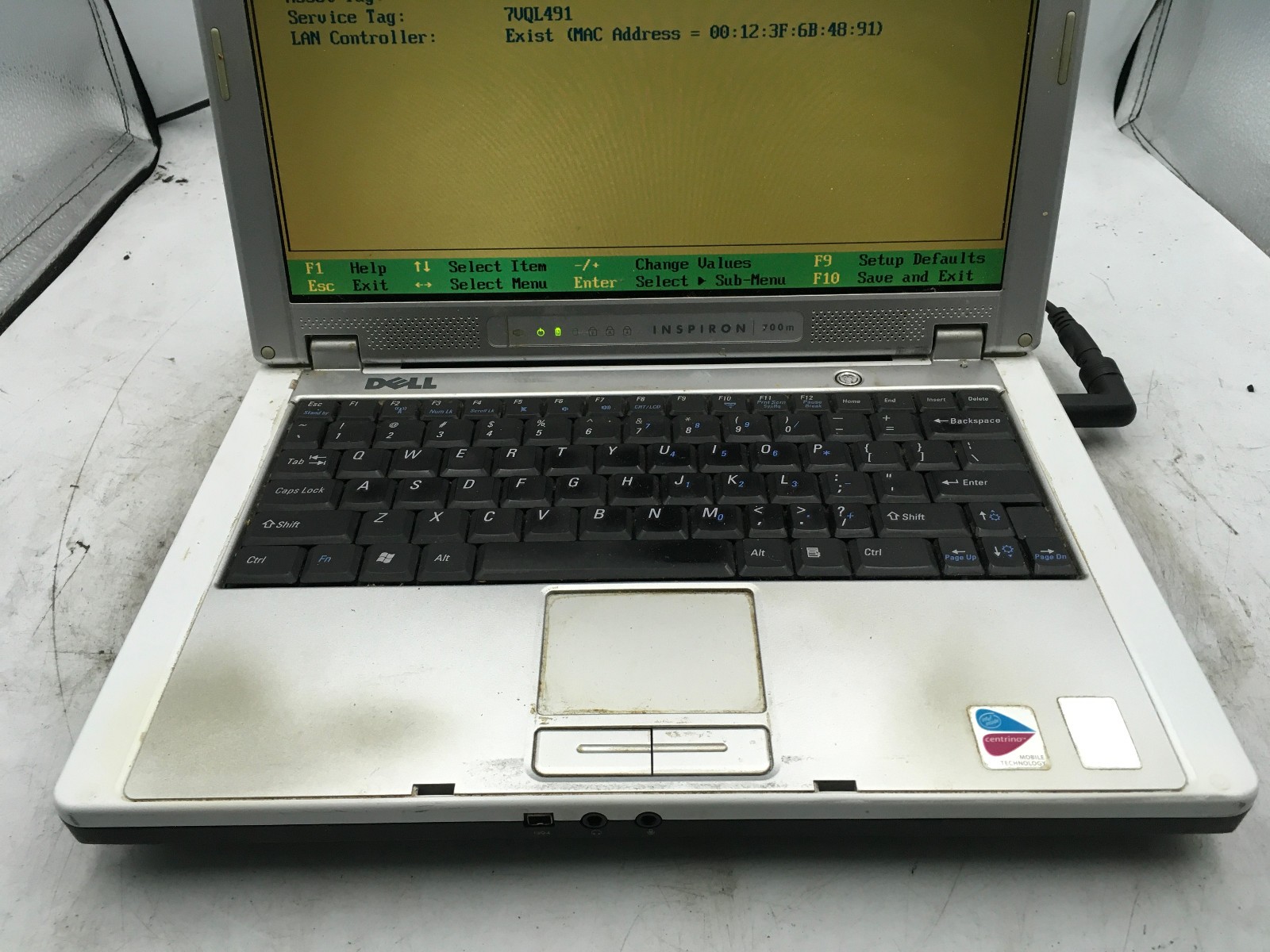 DELL INSPIRON 700M – BOOTS TO BIOS – INTEL PENTIUM M – 512MB – 12″ -READ DESC-BB