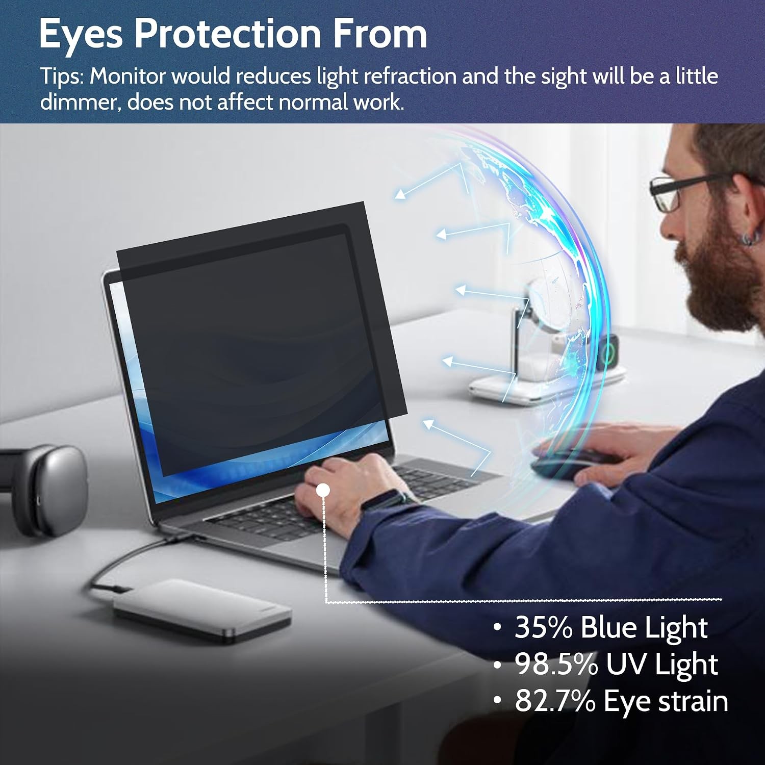Laptop Privacy Screen 15.6 Inch for 16:9 Aspect Ratio Laptop Screen Protector