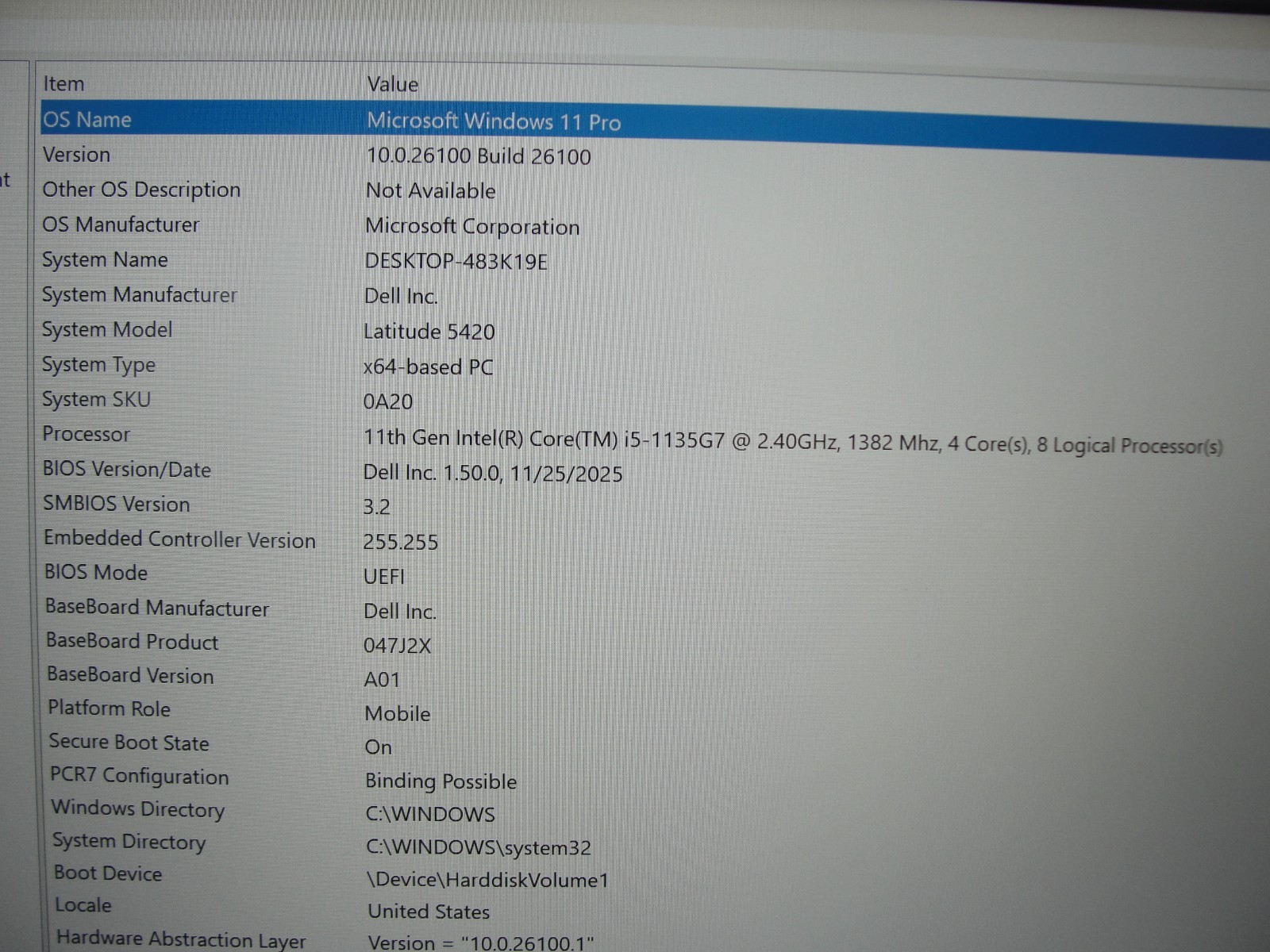 Dell Latitude 5420 14″ FHD i5-1135G7 2.4GHz 16GB RAM 256GB SSD Warranty 01/02/26