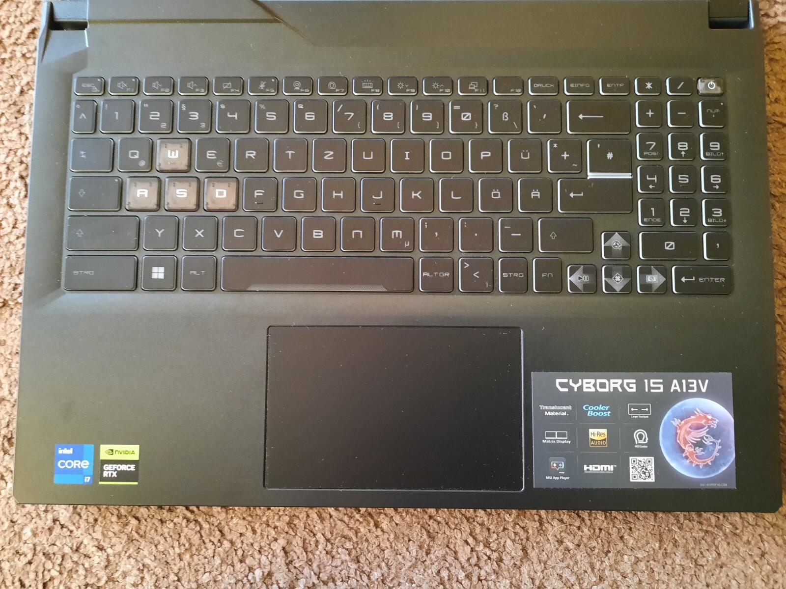 MSI Cyborg 15 a13vf rtx 4060, Intel Core i7, 16GB RAM, 512GB SSD