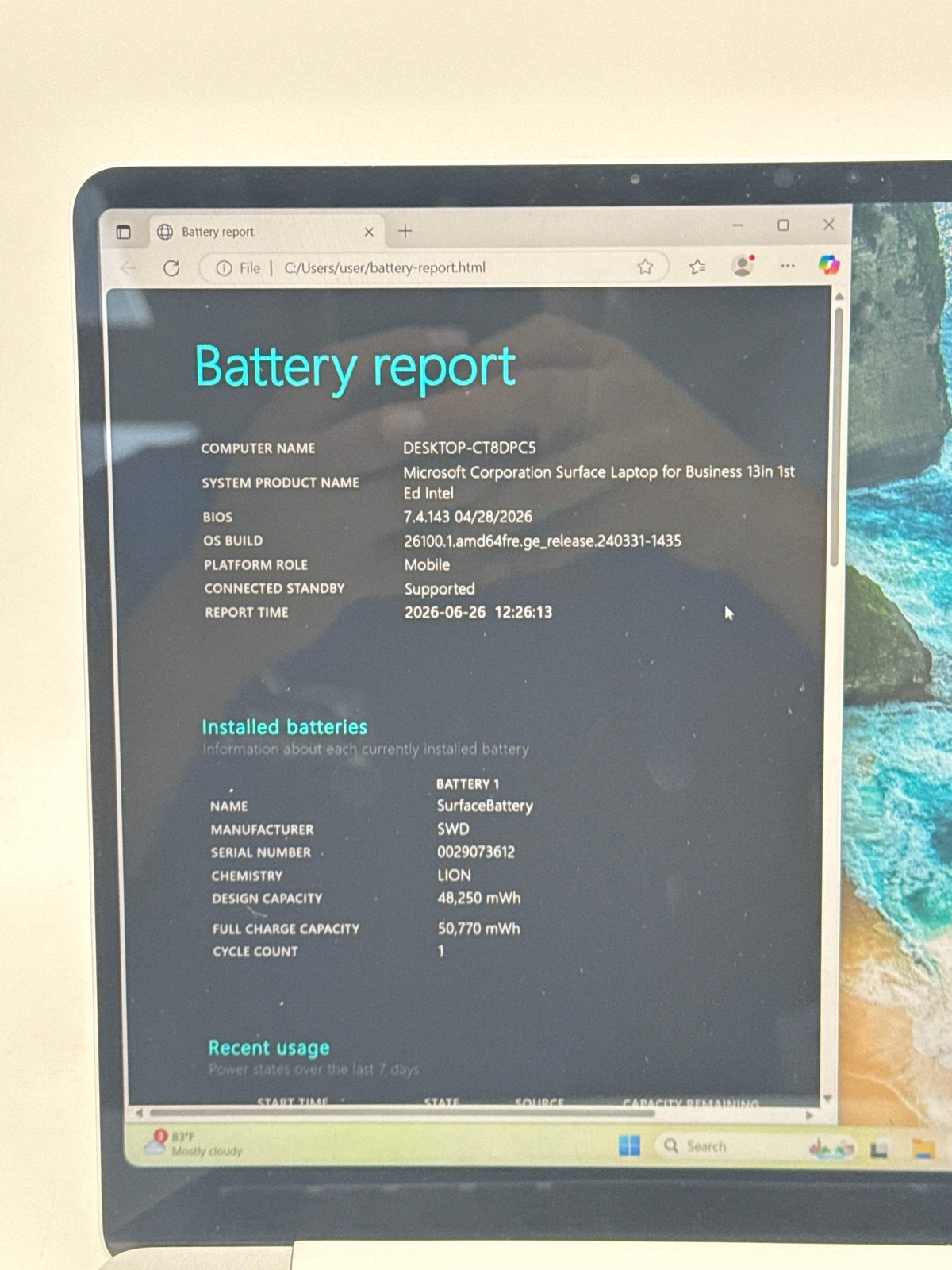 Microsoft Surface Laptop 2156 13″ Core Ultra 5 16GB 512GB Silver Used