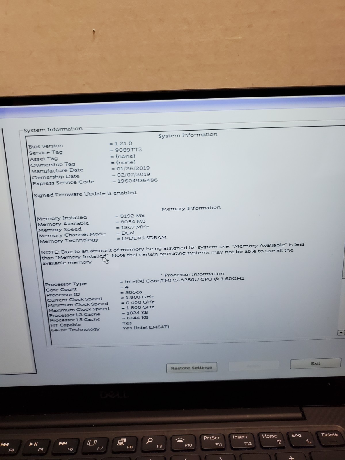 Dell XPS 13 9370 Laptop Intel Core i5-8250U 1.60GHz 8GB RAM 256GB SSD Win11 #69