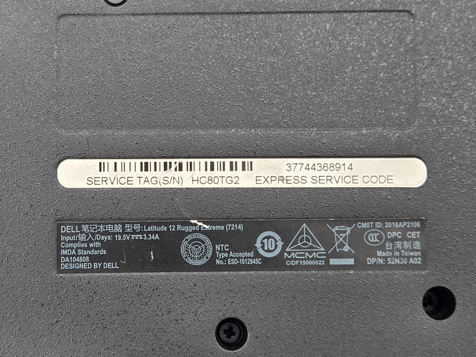 Dell Latitude 7214 Rugged Extreme 11″ HD I7-6600U Motherboard Palmrest *READ*