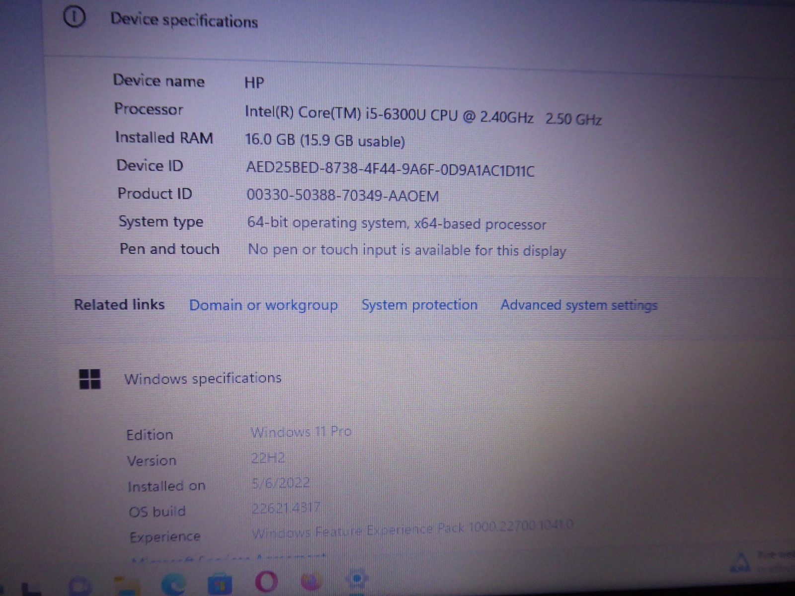 HP ELITEBOOK 820 G3 12.5″ LAPTOP i5-6300U 2.4GHz 16GB 512GB M.2 WINDOWS 11 PRO