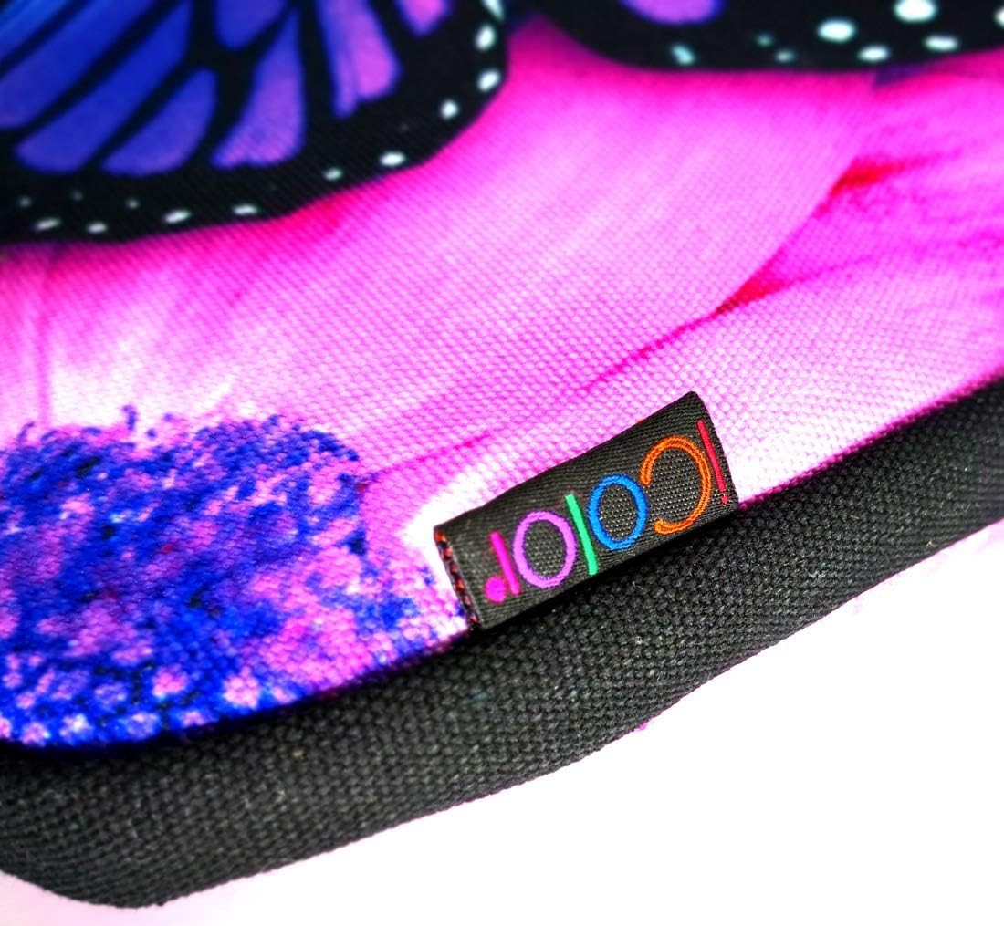 14.5 15 15.6 Inches Canvas Laptop Shoulder Bag Case, Purple Butterfly Messenger