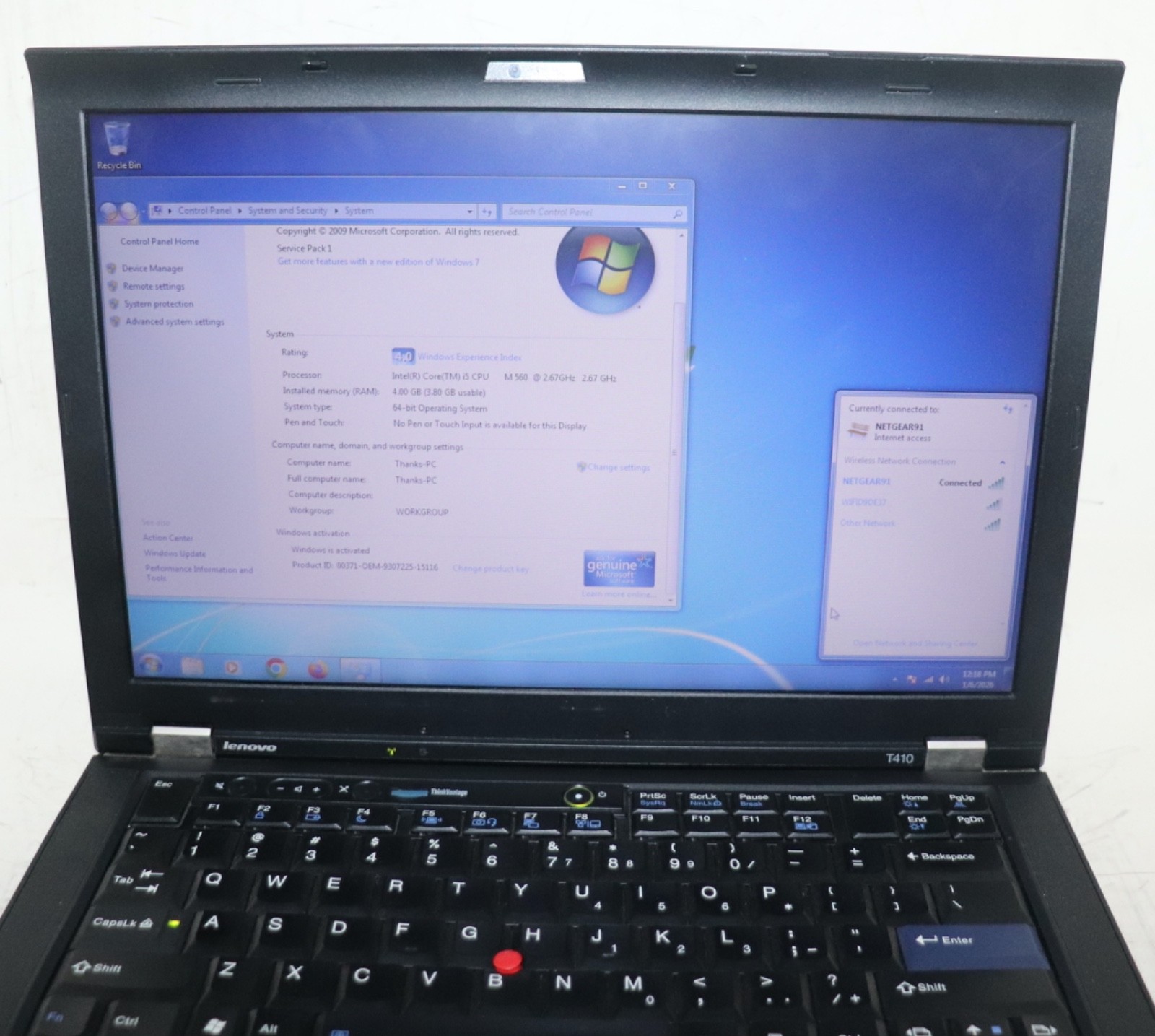 Lenovo ThinkPad T410|Core i5@2.67 GHz|4GB RAM|500 GB HDD|WIN 7. PROF|Webcam