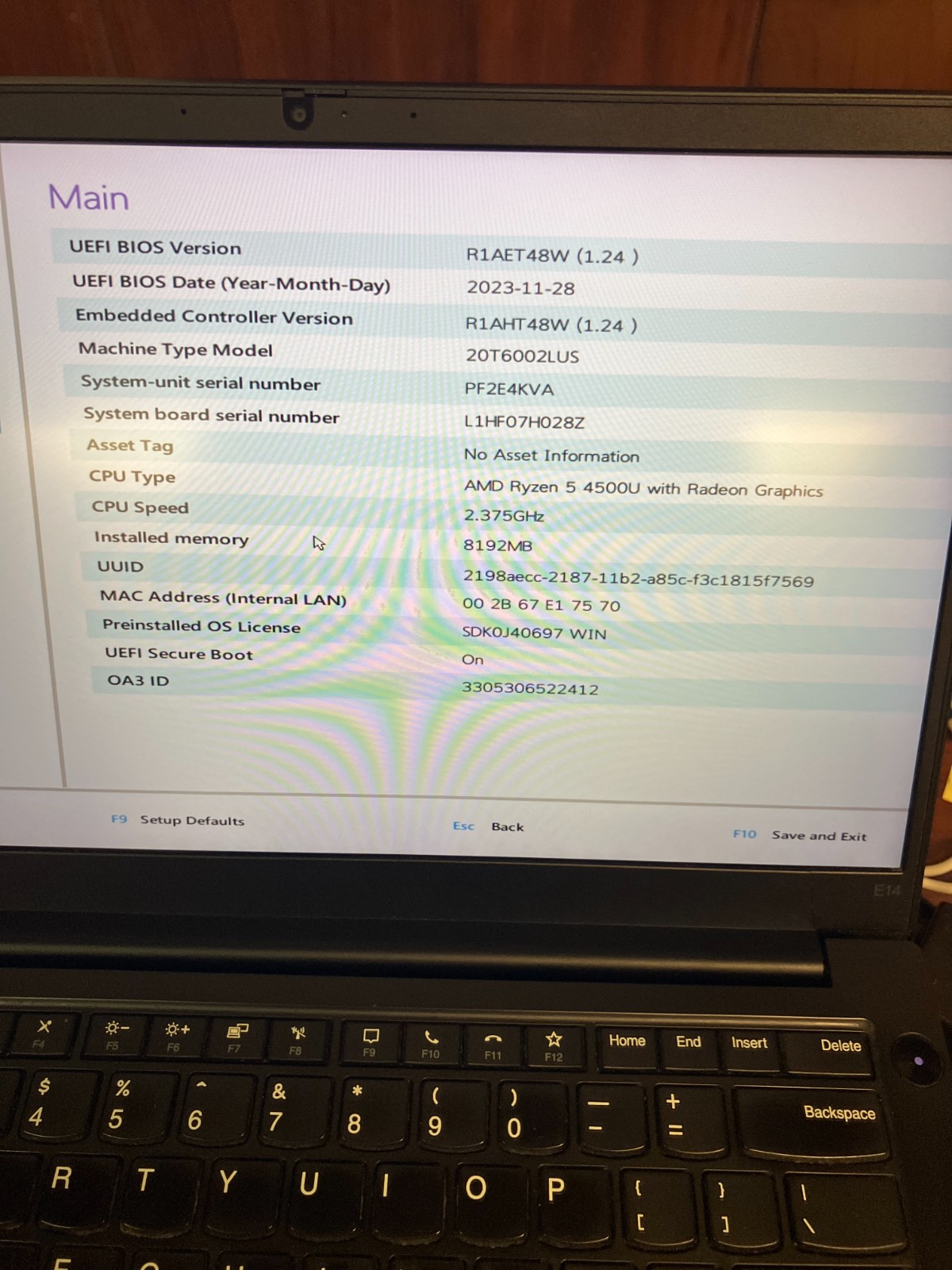 Lenovo ThinkPad E14 Gen 2 AMD Ryzen 5 4500U 8GB RAM No SSD 14″ for Parts