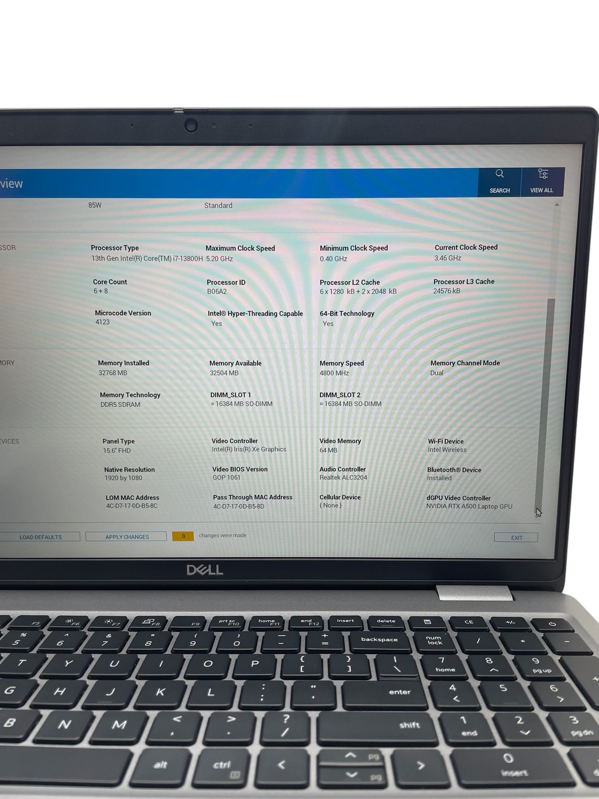 Dell Precision 3581 15″ – i7-13800H – 32GB RAM – 512GB SSD – Grade D