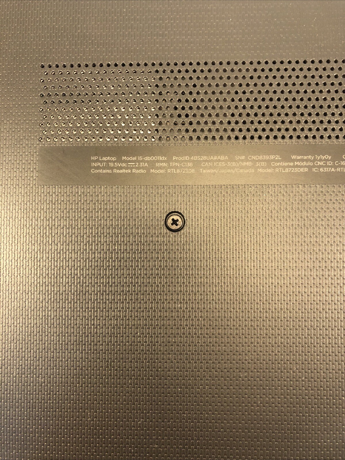 HP 15-db0011dx 15″ AMD Radeon A6-9225 2.60 GHz 8GB No HDD boot to bios