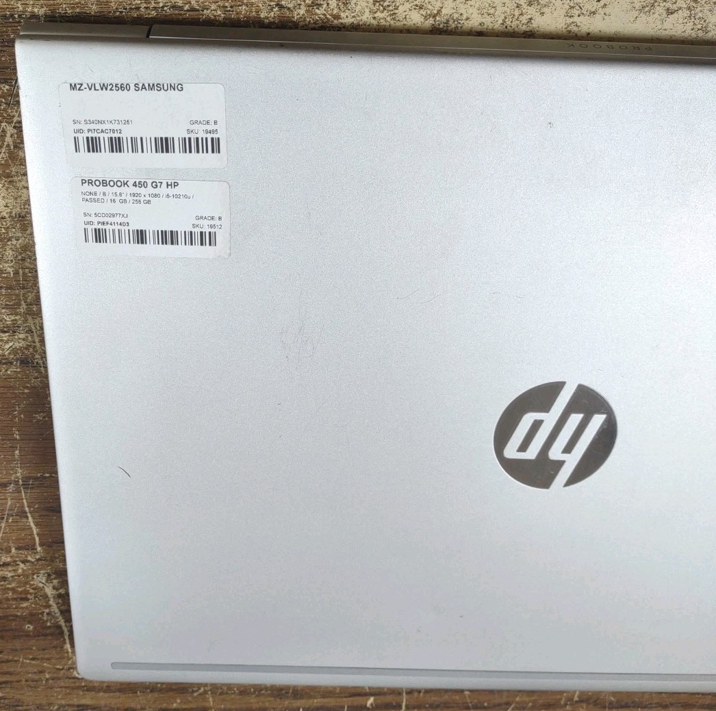 HP ProBook 450 G7 15.6″ Laptop W/ i5-10210U, 16GB, 256GB M.2.