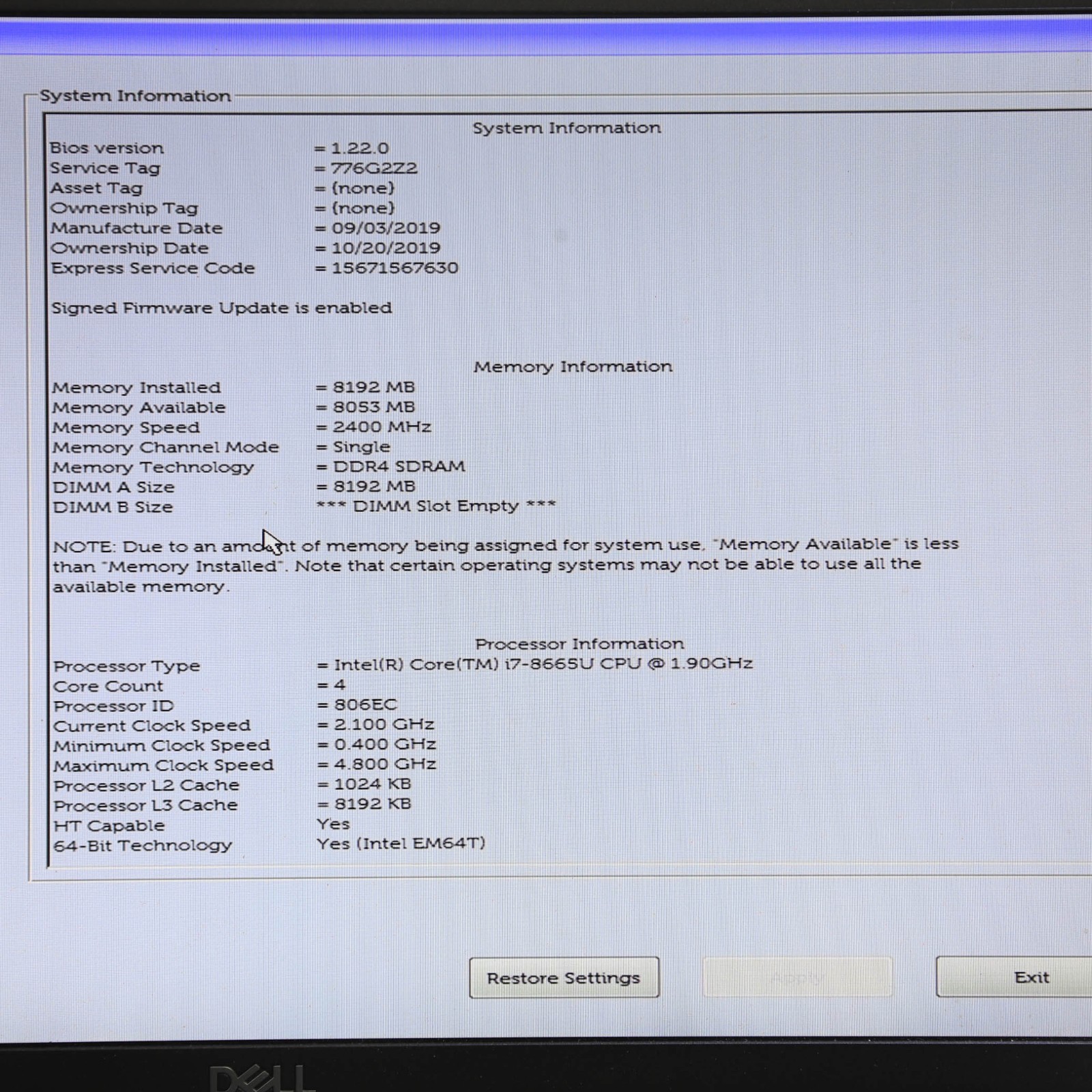 LOT OF 3 DELL LATITUDE 3310 13.3″ CORE i5-8265U 8GB 256GB SSD W11 T6-B6