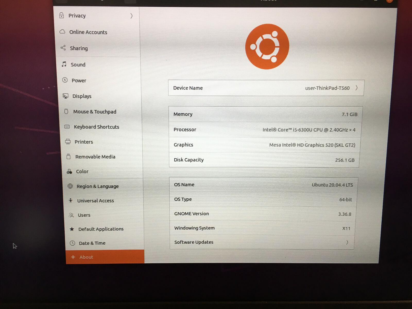 Lenovo ThinkPad T560 15.6″ Intel Core i5-6300U 256GB SSD 8GB RAM