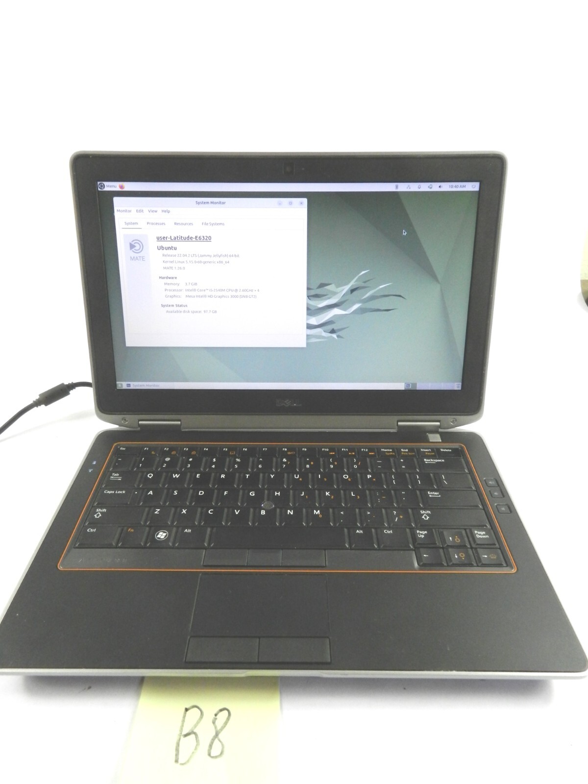 Dell Latitude E6320 i5-2540M 2.60GHz x 4 3.7GB RAM 120GB HDD Ubuntu 4-CPU Laptop