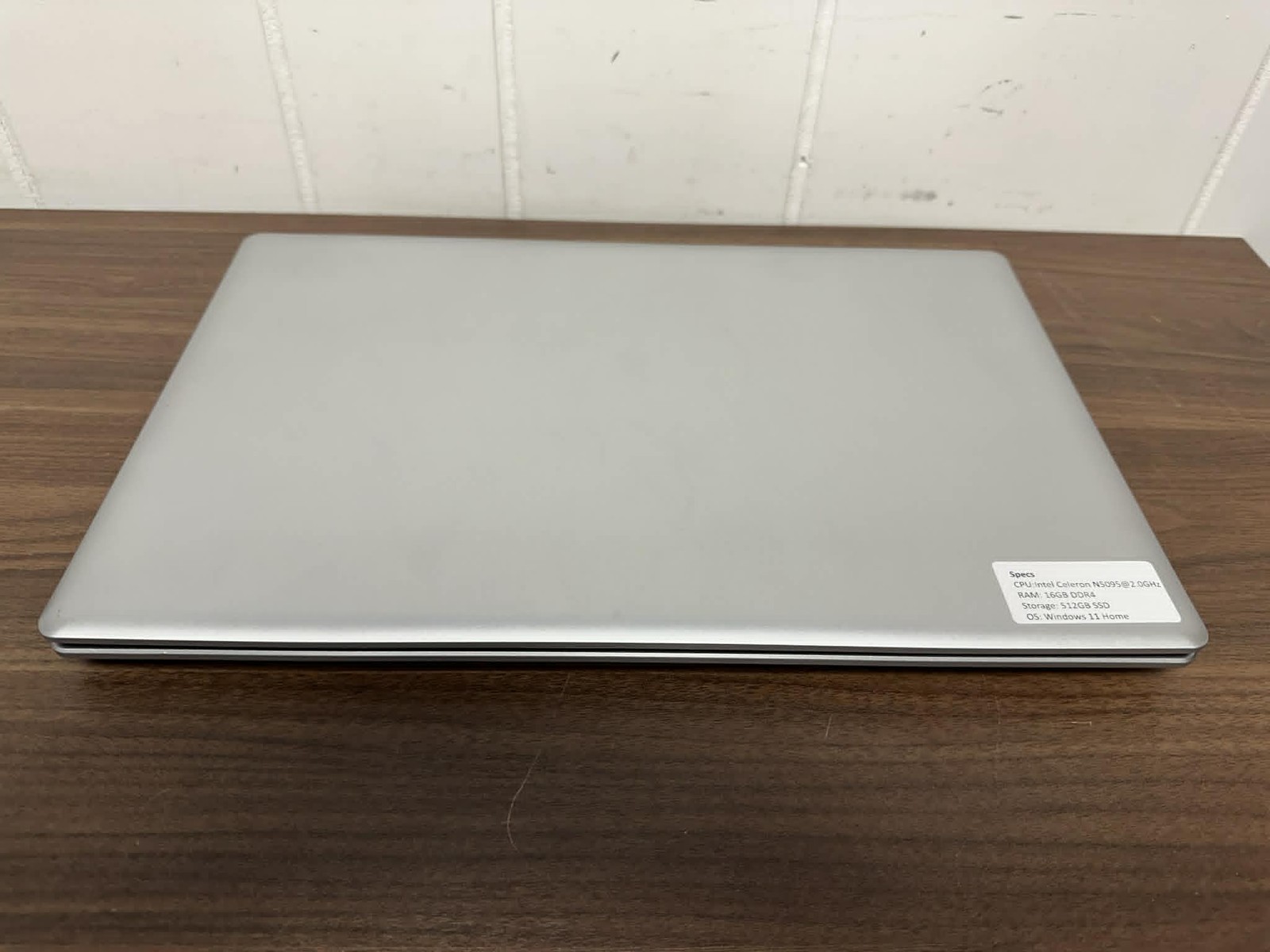 Silver 15.6 Inch Laptop Intel Celeron N5095 2.0 GHz 16 GB RAM DDR4 512 GB