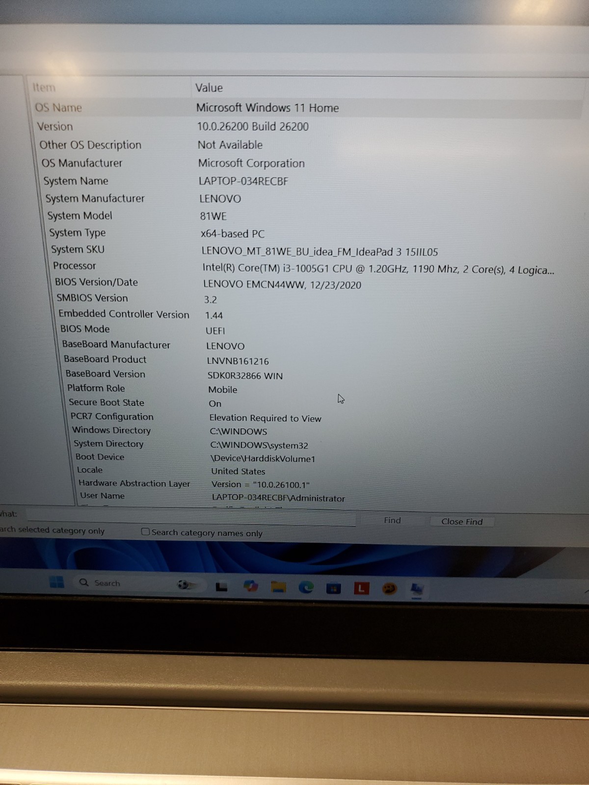 Lenovo IdeaPad 3 15IIL05 Laptop I3-1005G1, 8GB RAM, 256GB NVMe, Windows 11 Home