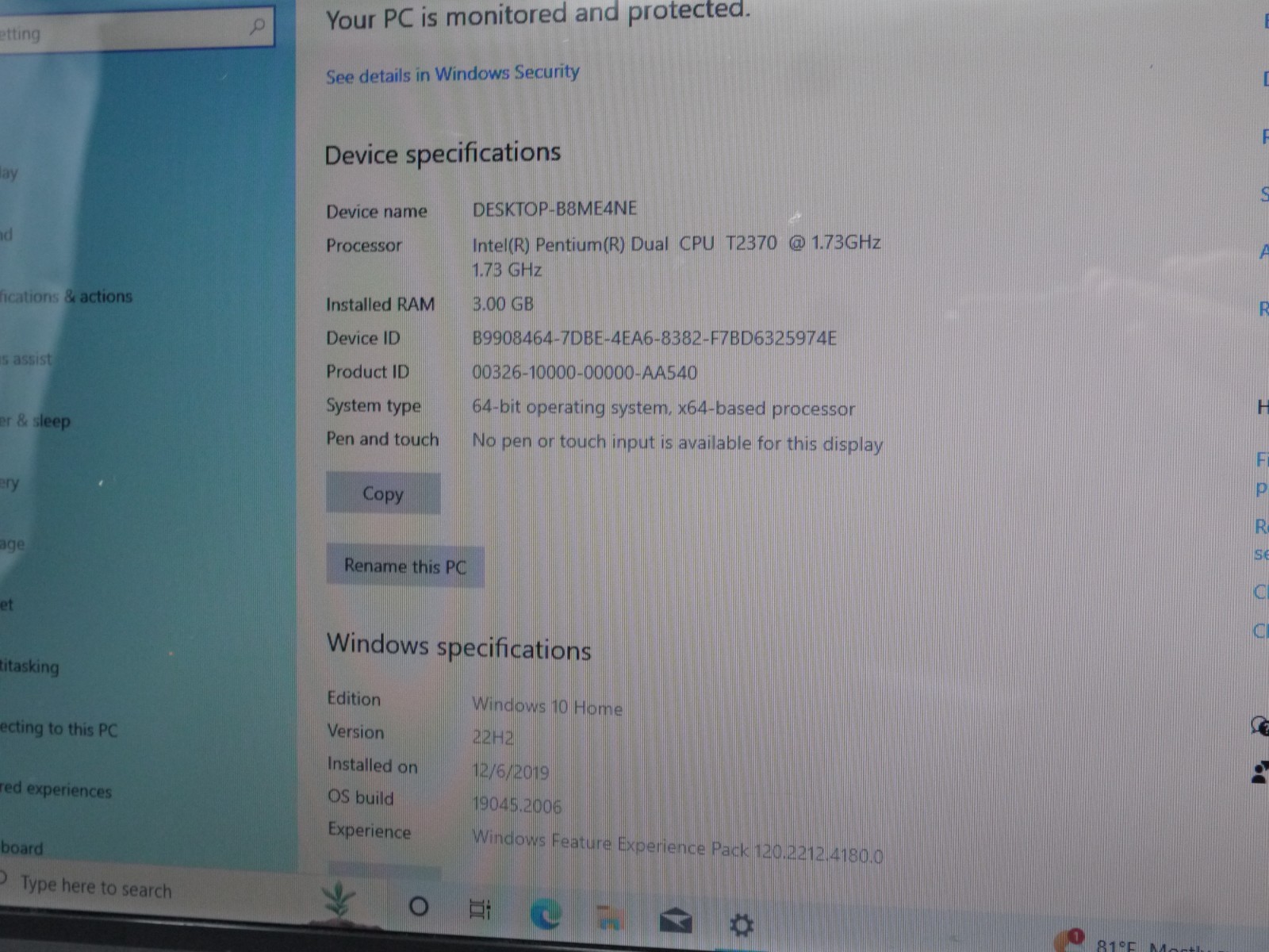 Gateway MA8 14.4″ Laptop – Pentium T2370 / 3GB / 160GB HDD / Win10 – Read Desc