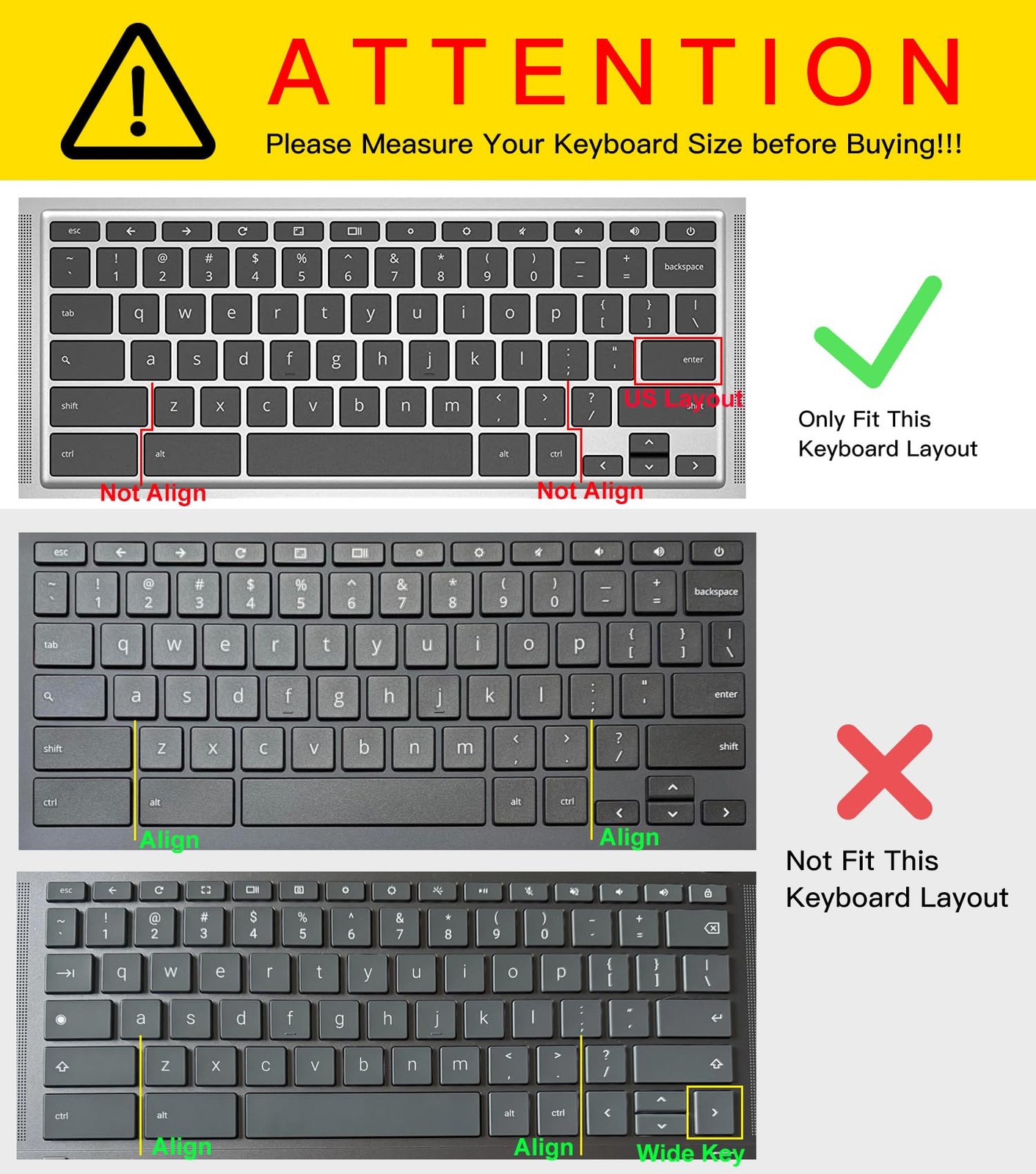 Colorful Keyboard Cover for HP 14 inch Chromebook 14a-na0226nr 14-db0020nr / Chr