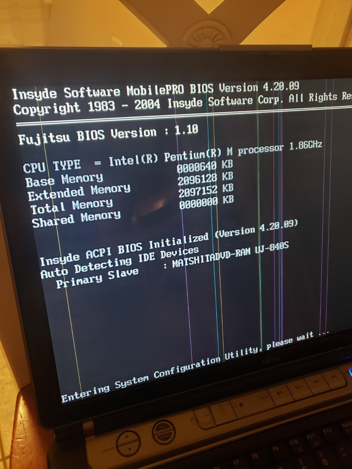 Rare Fujitsu Lifebook N6210, Pentium M 1.86ghz, Powers On, AS IS!
