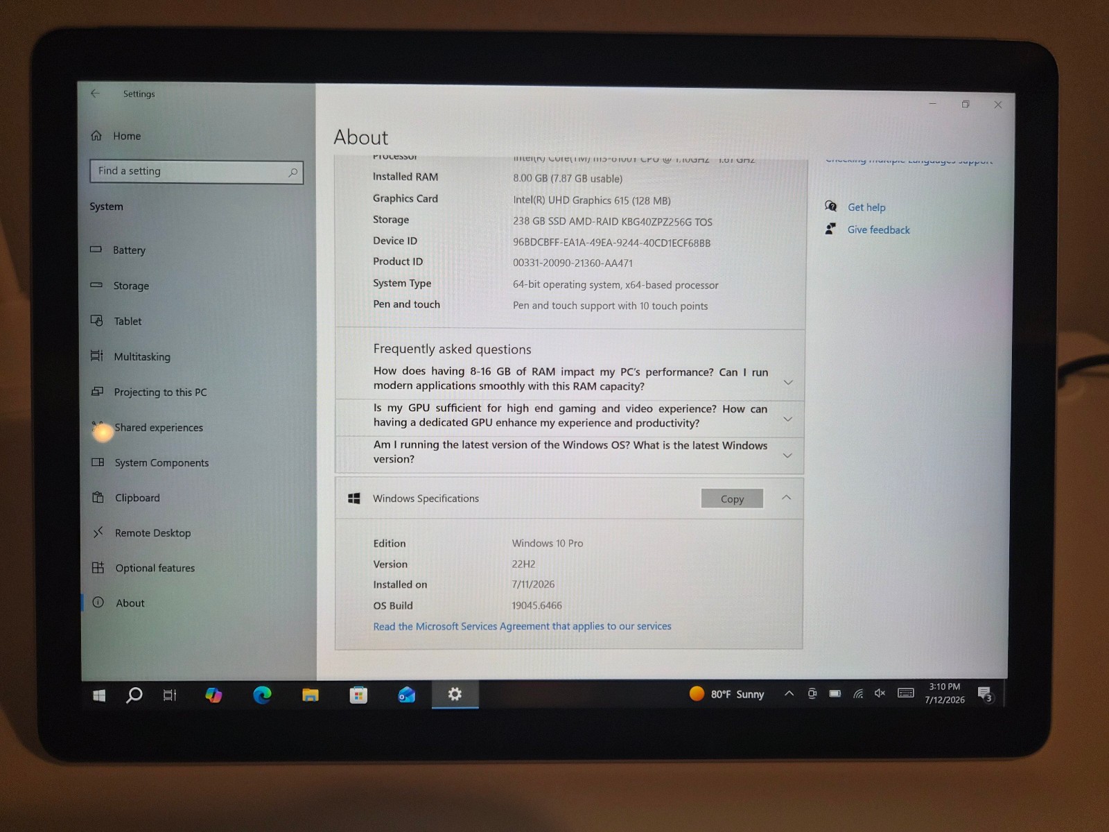 Microsoft Surface Go 2 1927 (10.5″, LTE, Intel m3 8100Y, 8GB, 256GB)
