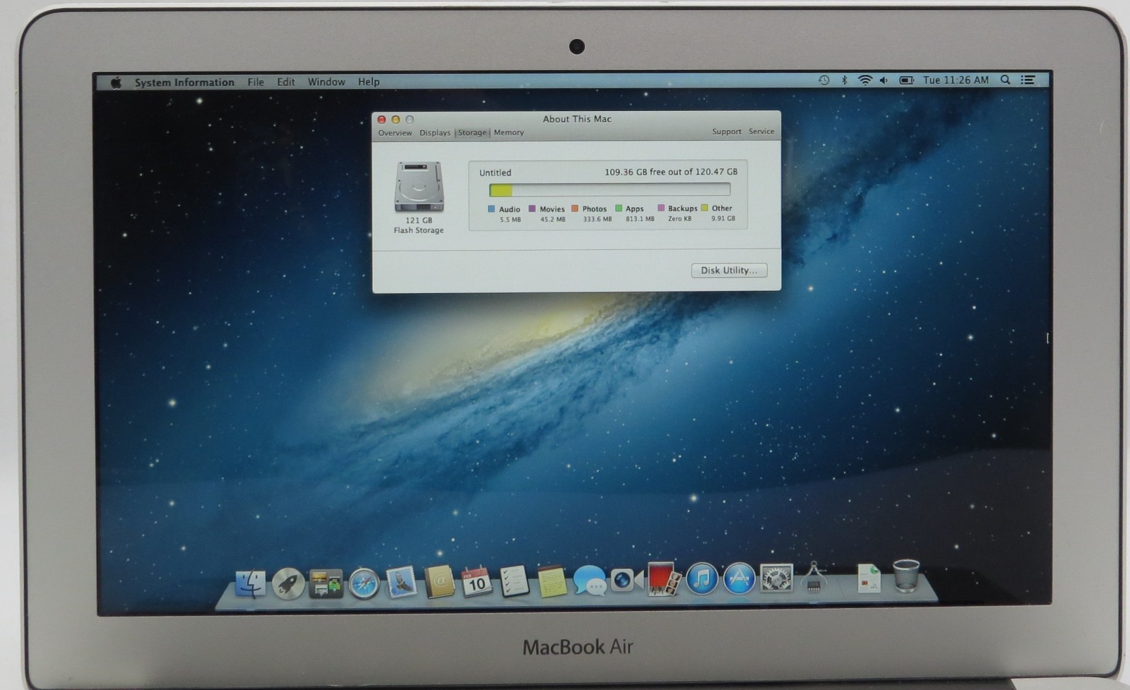 2013 MacBook Air 11″ A1465 i5-4250U @ 1.3 GHz 4GB RAM 128GB SSD macOS X