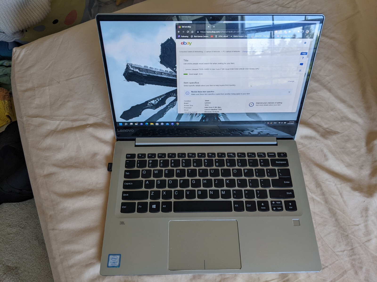 Lenovo Ideapad 720S-14IKB 14 Intel Core i7 8th Quad 8GB RAM 256GB SSD NVidia GPU