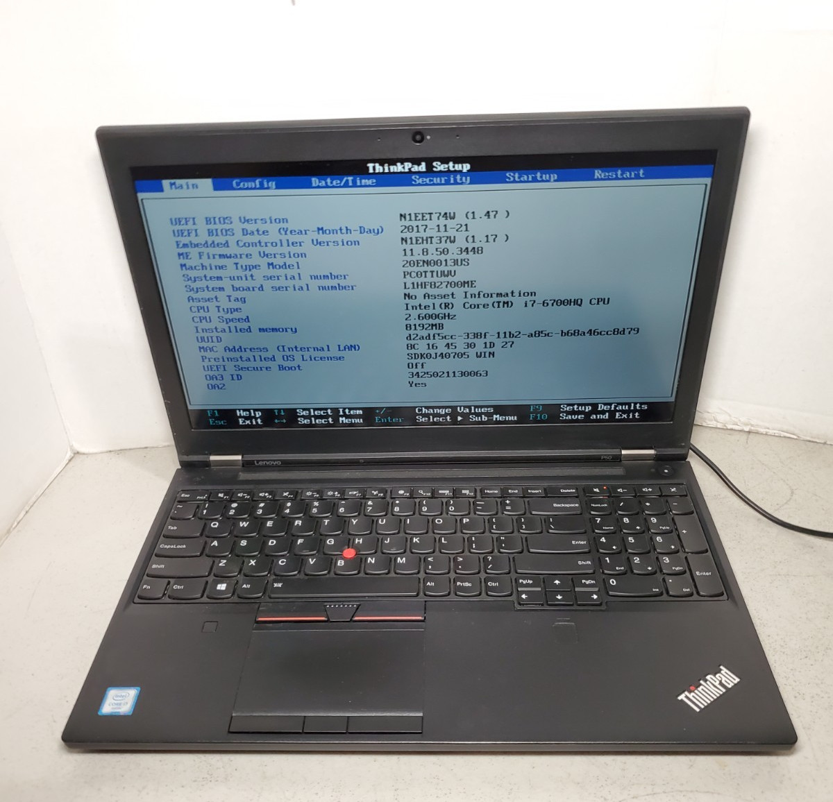 Lenovo P50 15.6″ Laptop | i7-6700HQ 2.6GHz 8GB RAM No HDD/SSD/OS! READ! #69
