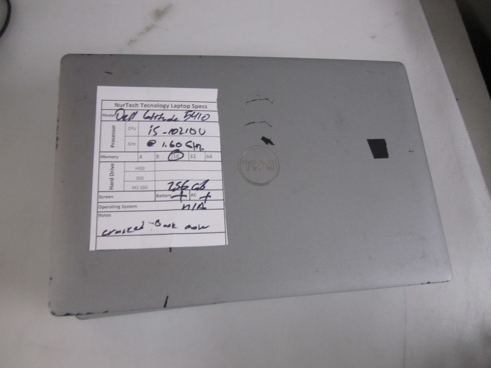 LOT 4 Dell Latitude 5410 i5-10210 1.60GHz 16GB 256GB M2SSD LAPTOP NOOS + AC READ